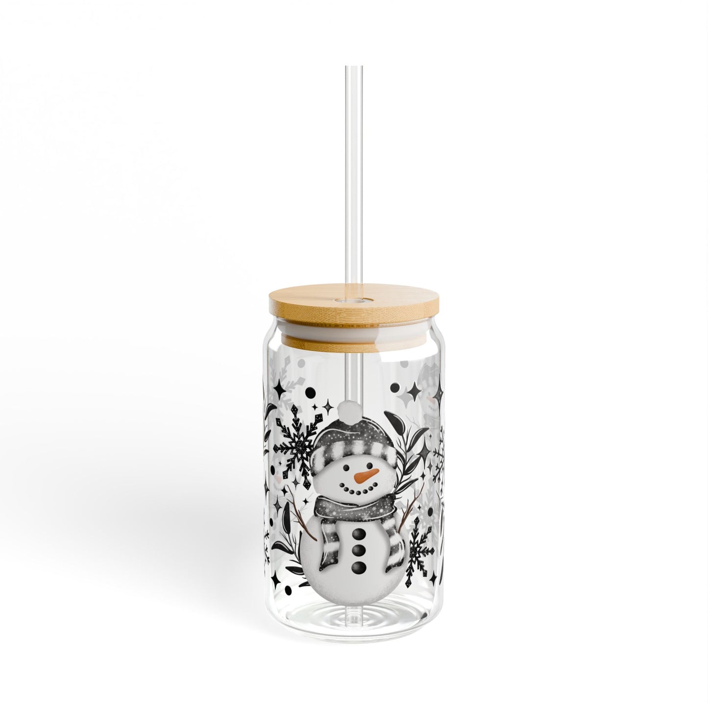 Snowman Sipper Glass, 16oz