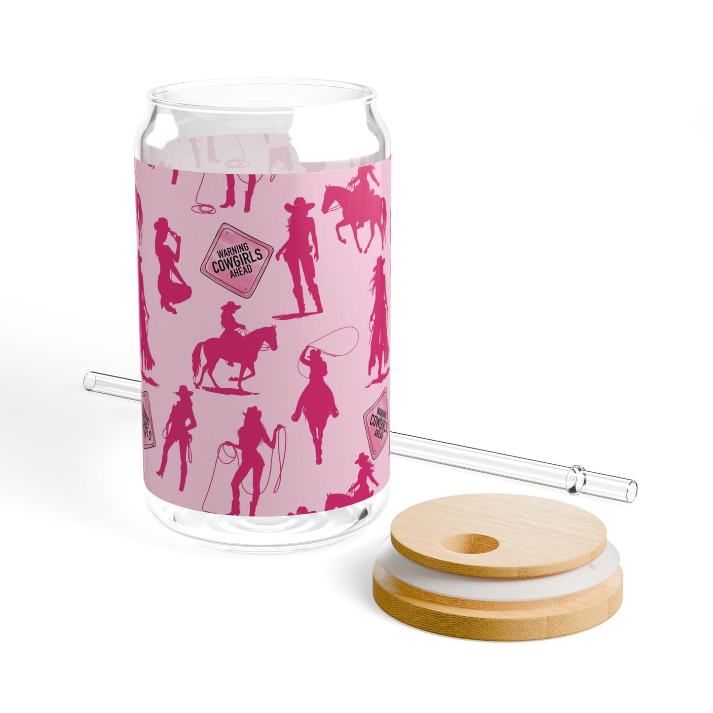 Pink Cowgirls Rodeo Sipper Glass, 16oz