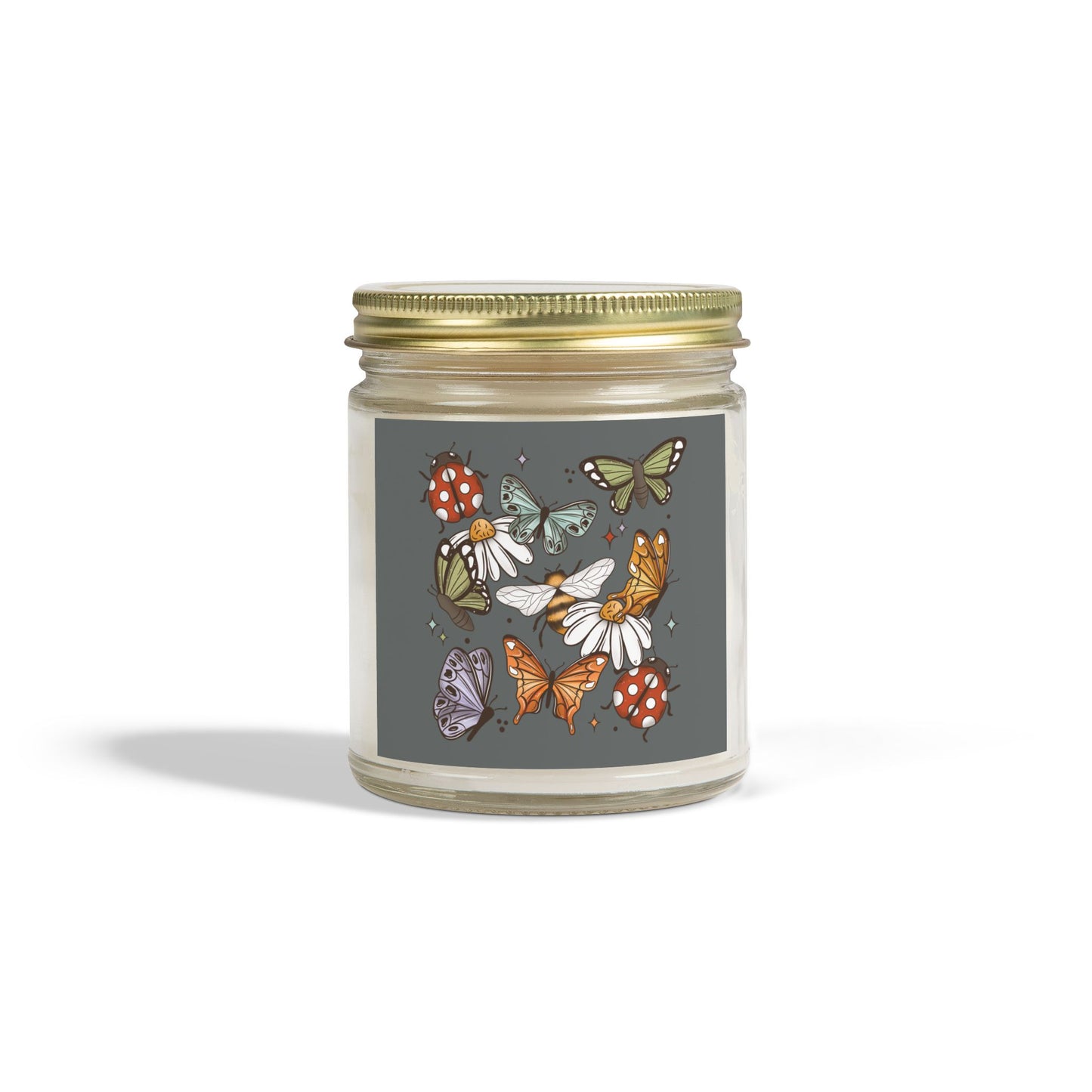 Butterflies, Bees and Ladybugs Scented Candle – Coconut Apricot Wax (9oz)