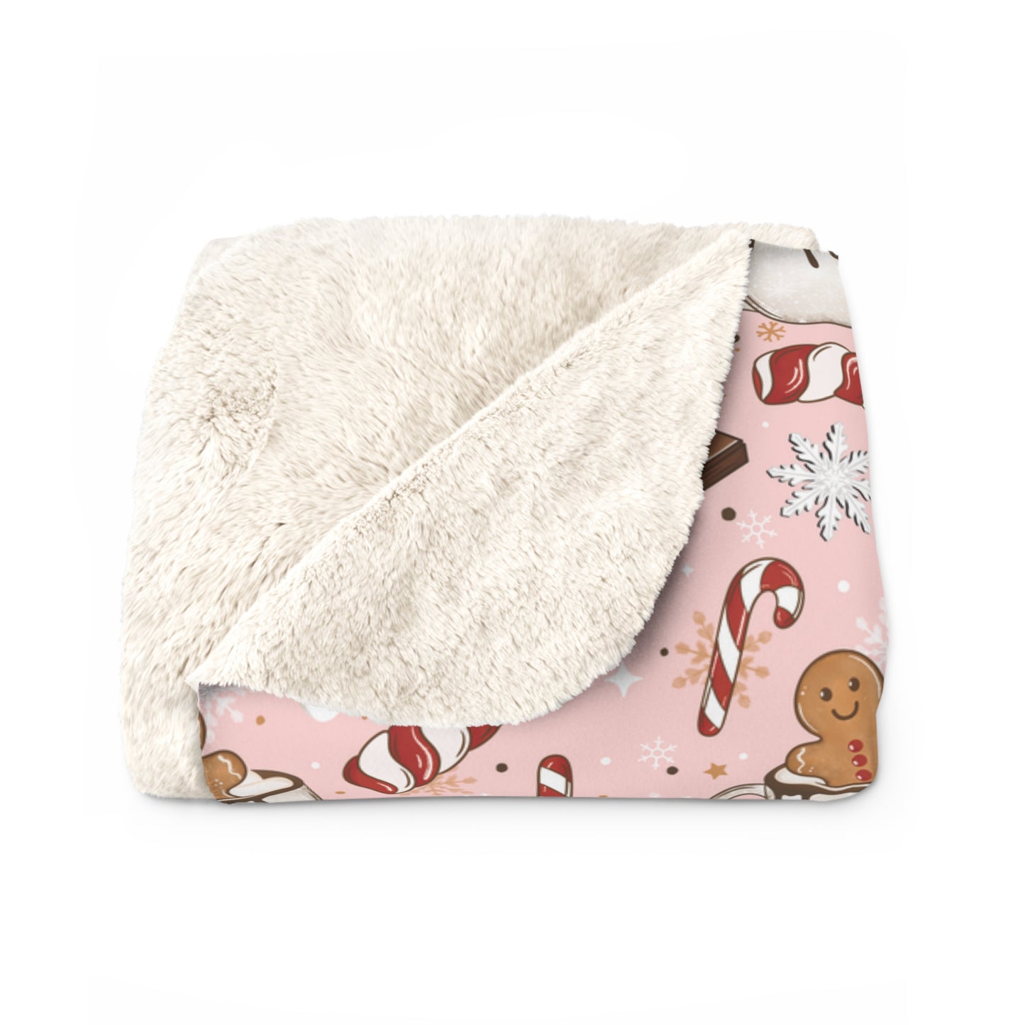 Gingerbread Hot Cocoa Sherpa Fleece Blanket