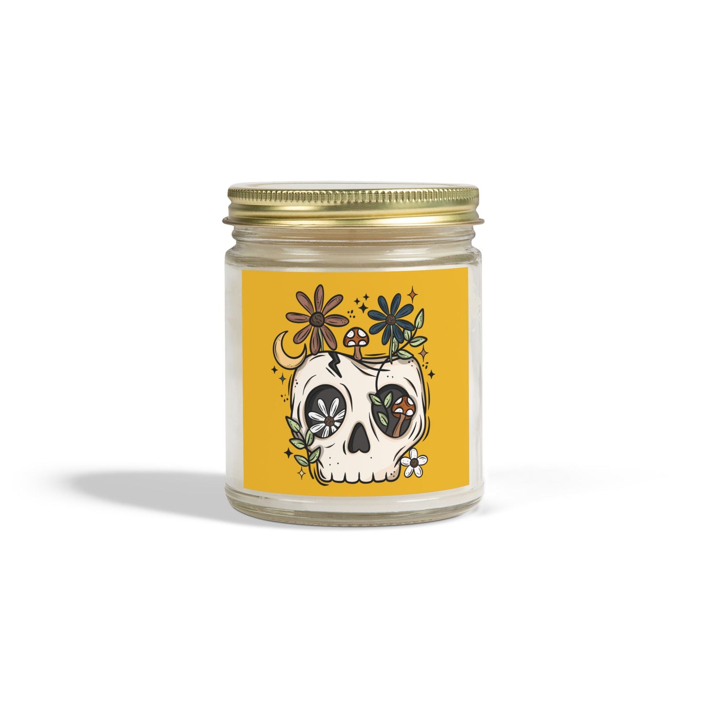 Skully Floral Scented Candle – Coconut Apricot Wax (9oz)