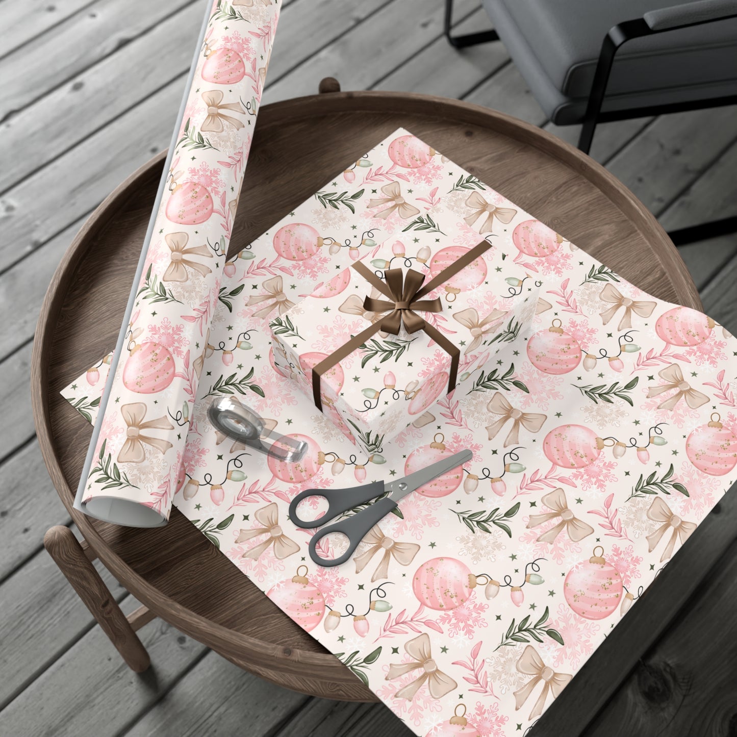 Pink Christmas Gift Wrap Papers