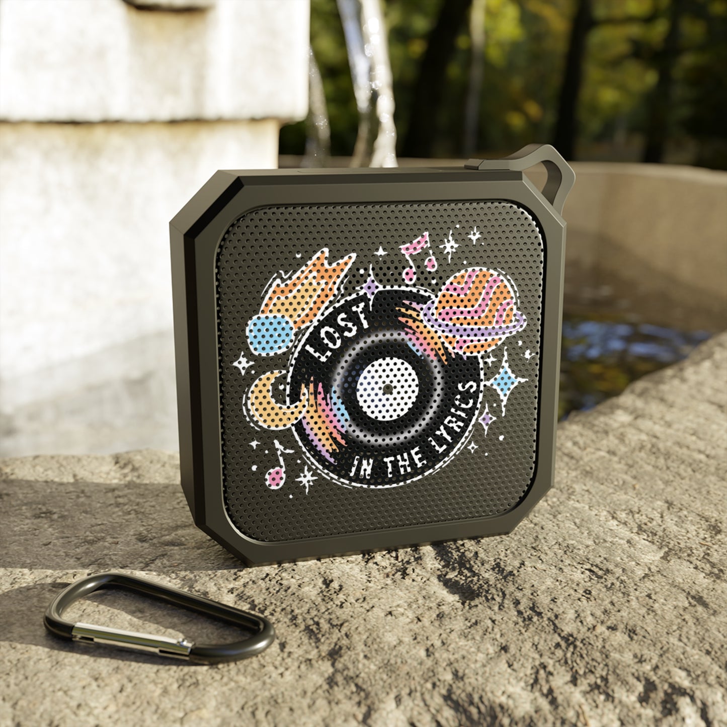 Outdoor Waterproof Bluetooth Speaker - "Lost in the Lyrics" Design
