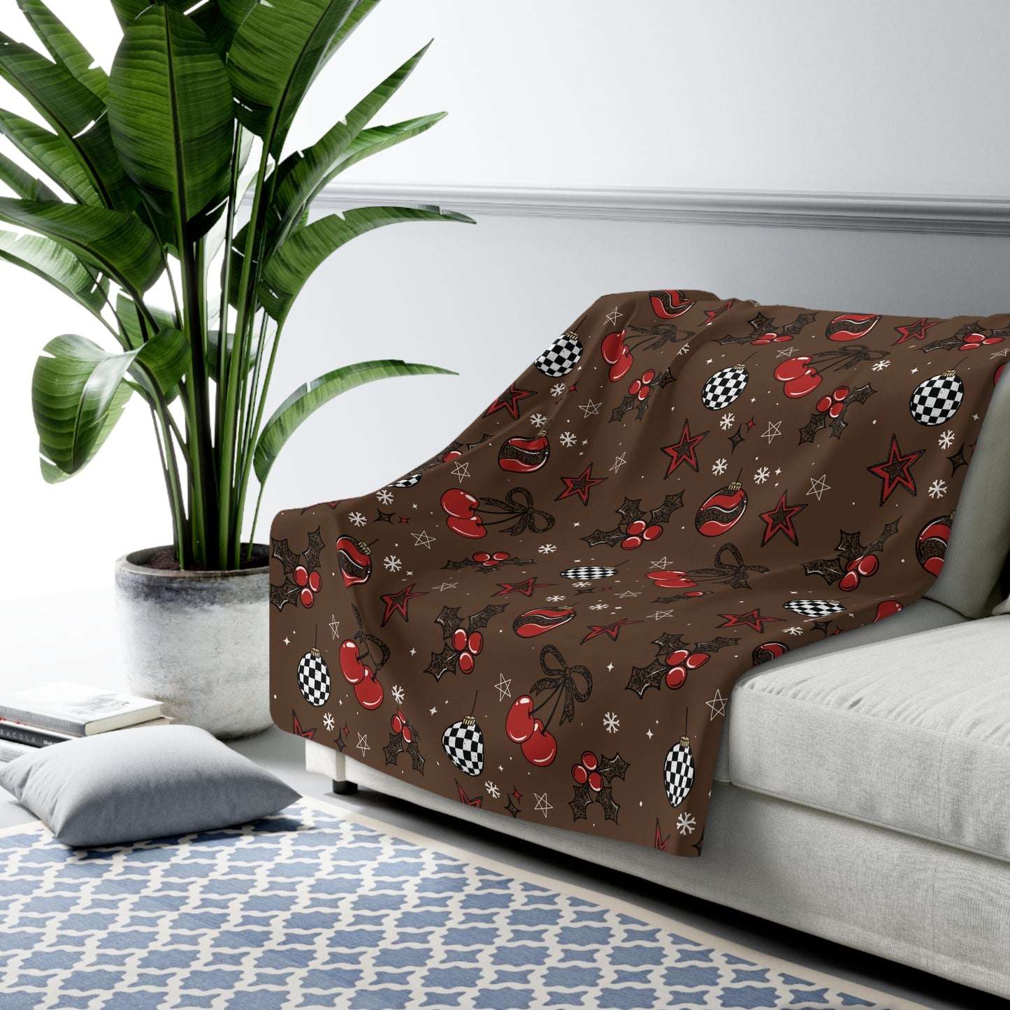 Merry Vibes Sherpa Fleece Blanket
