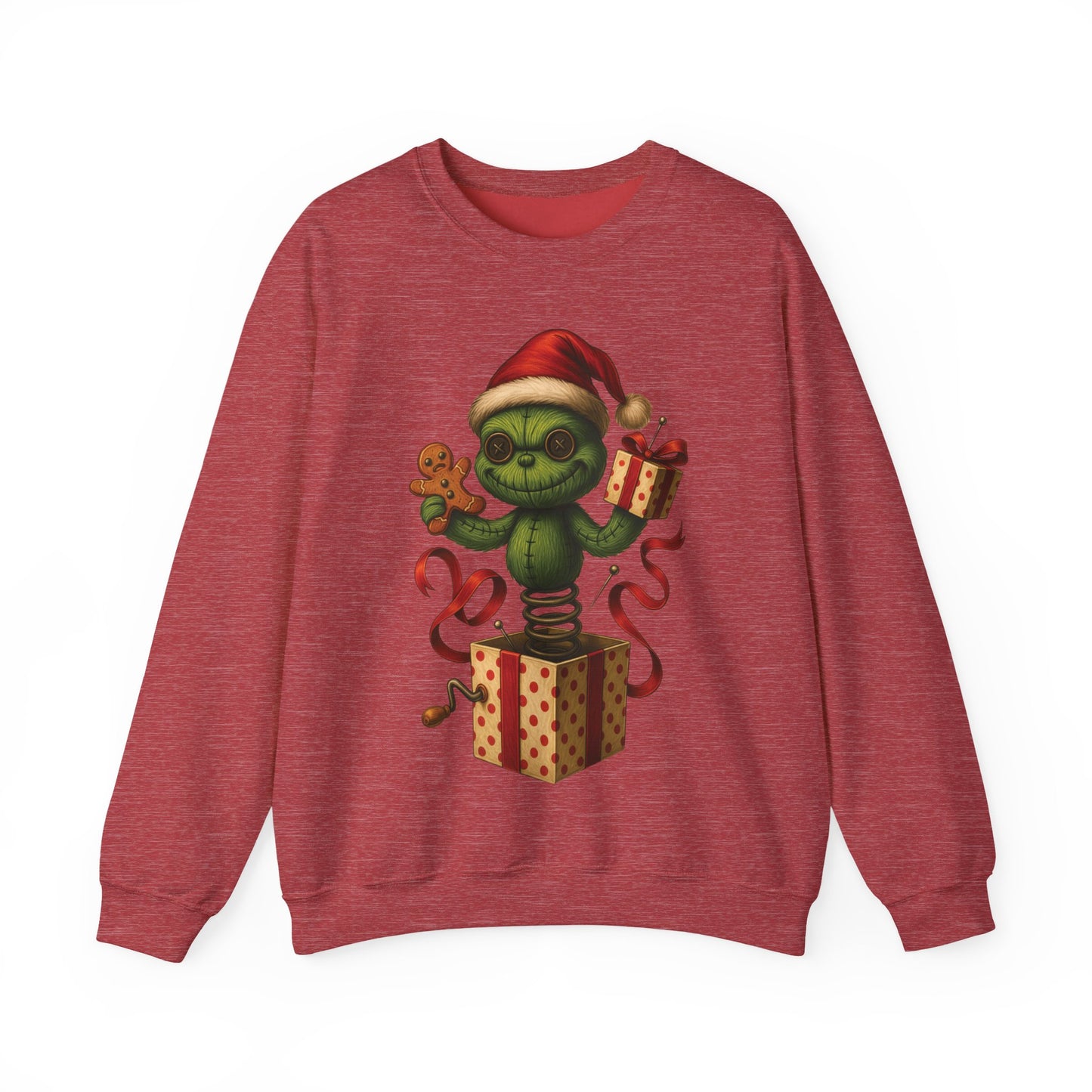 Voodoo Jack in the Box Crewneck Sweatshirt, Christmas Sweatshirt, Unisex Pullover, Gift for Friends