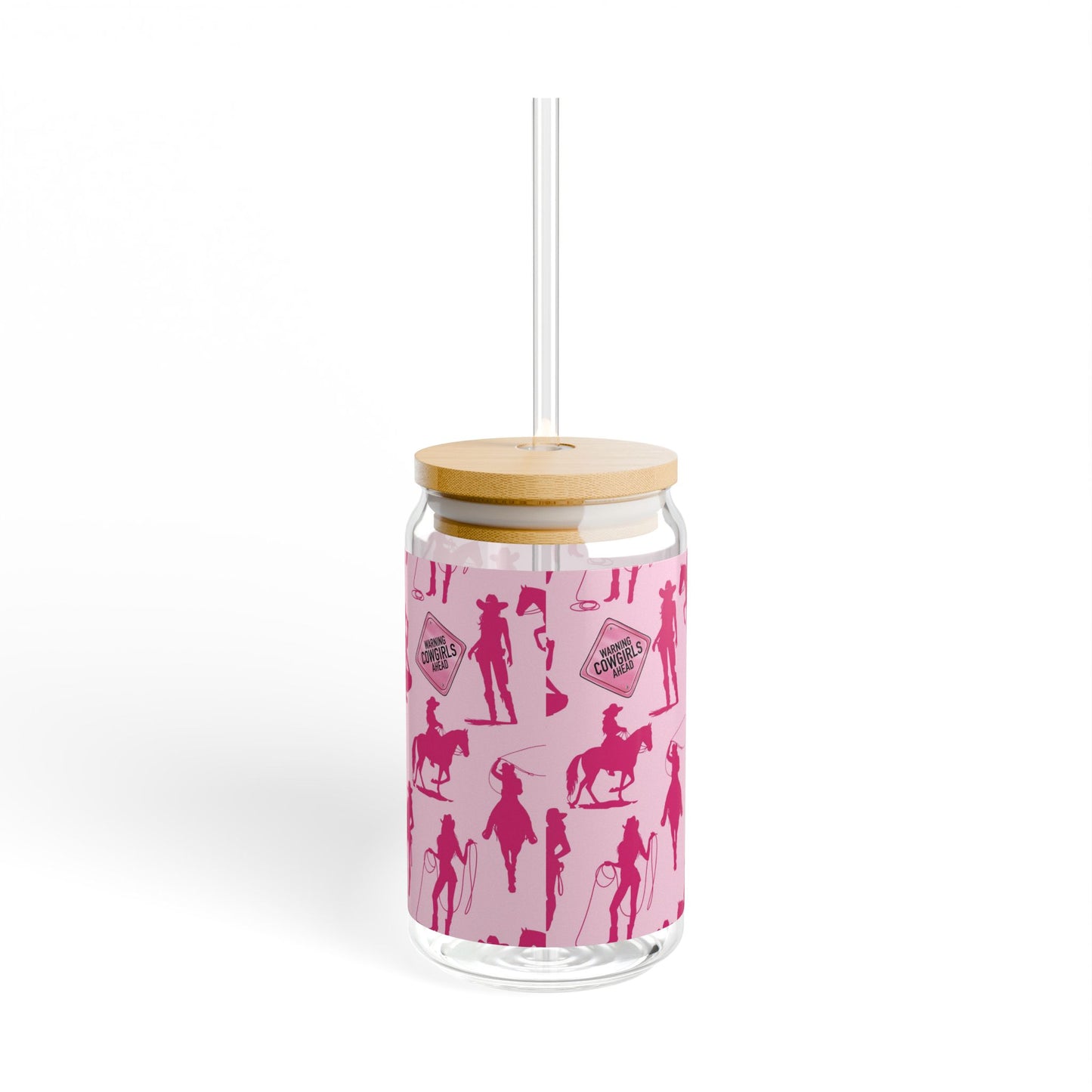 Pink Cowgirls Rodeo Sipper Glass, 16oz