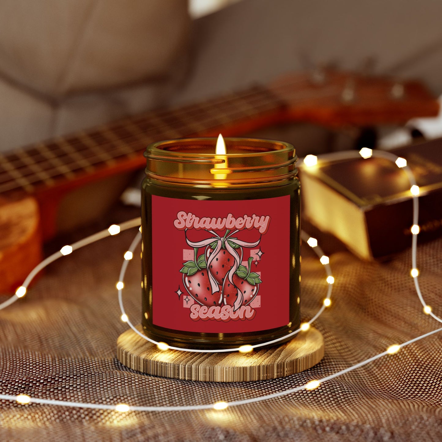 Strawberry Season Scented Candle – Coconut Apricot Wax (9oz)