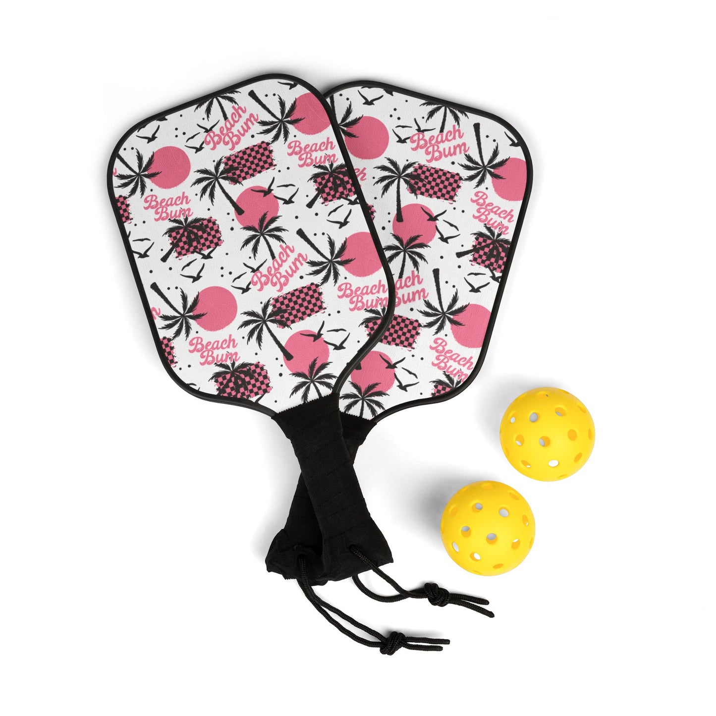 Beach Bum (Pink) Pickleball Paddle Set with Balls