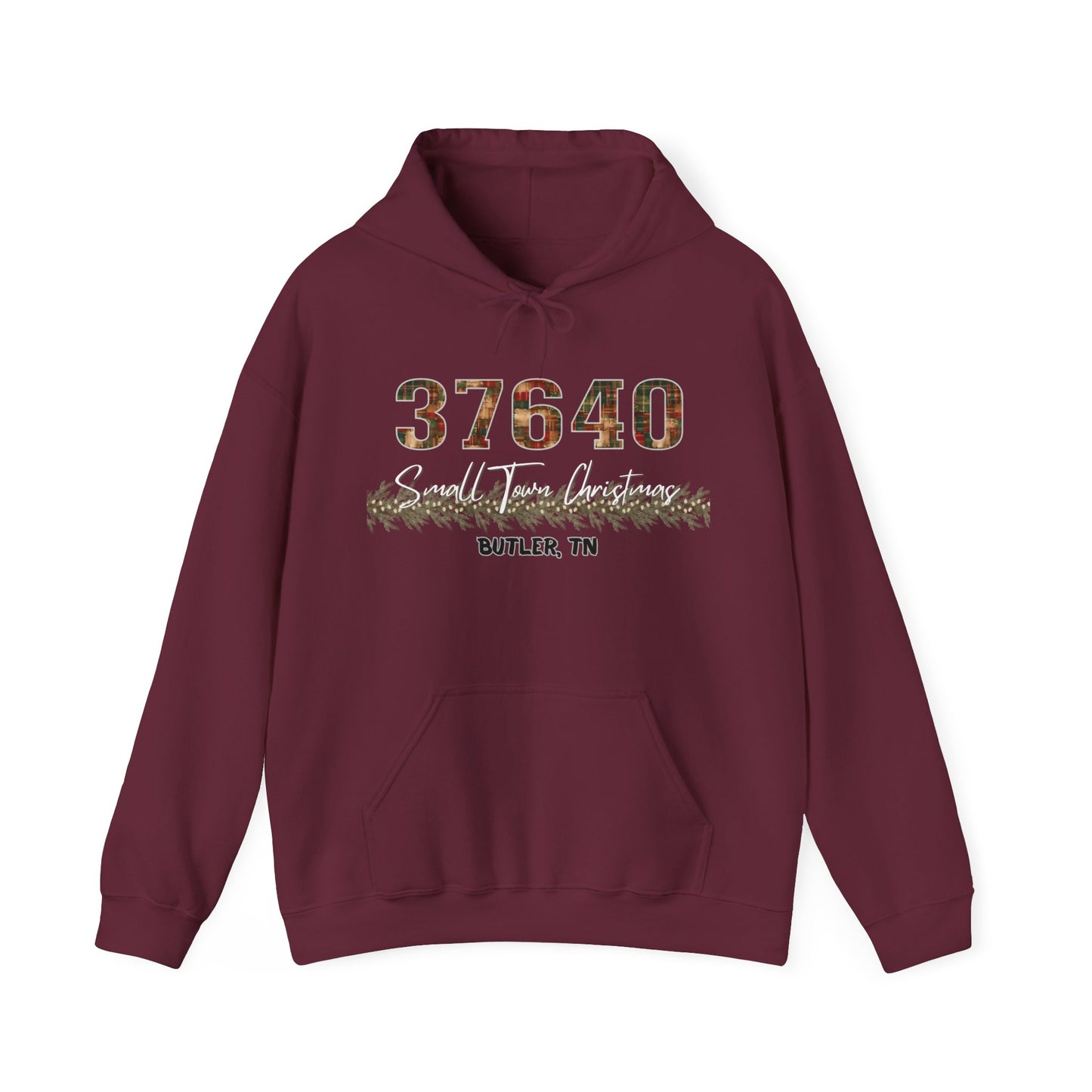 Small Town Christmas Hoodie - Butler | Cozy Winter Apparel, Gift for Him/Her, Holiday Outfit, Family Gathering Clothes