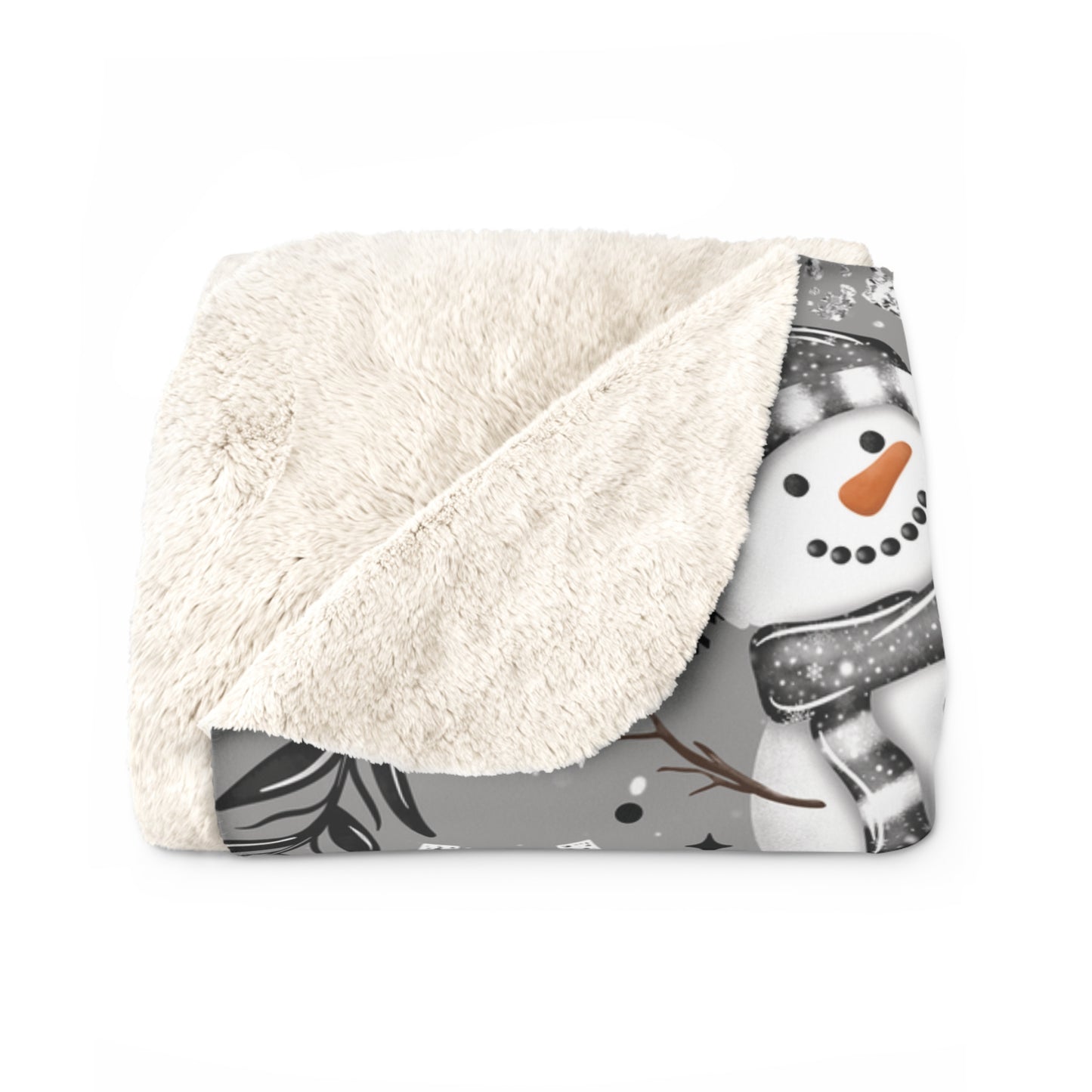 Snowman Sherpa Fleece Blanket