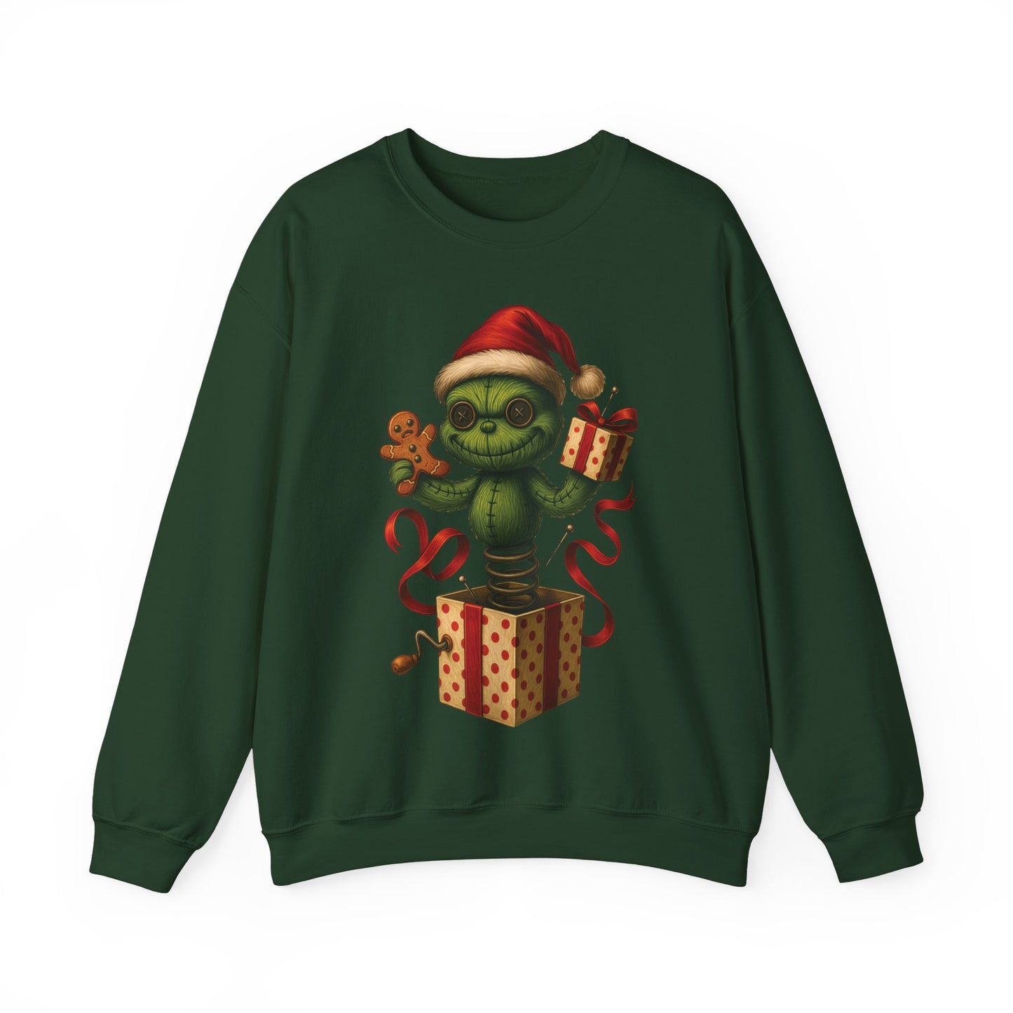 Voodoo Jack in the Box Crewneck Sweatshirt, Christmas Sweatshirt, Unisex Pullover, Gift for Friends