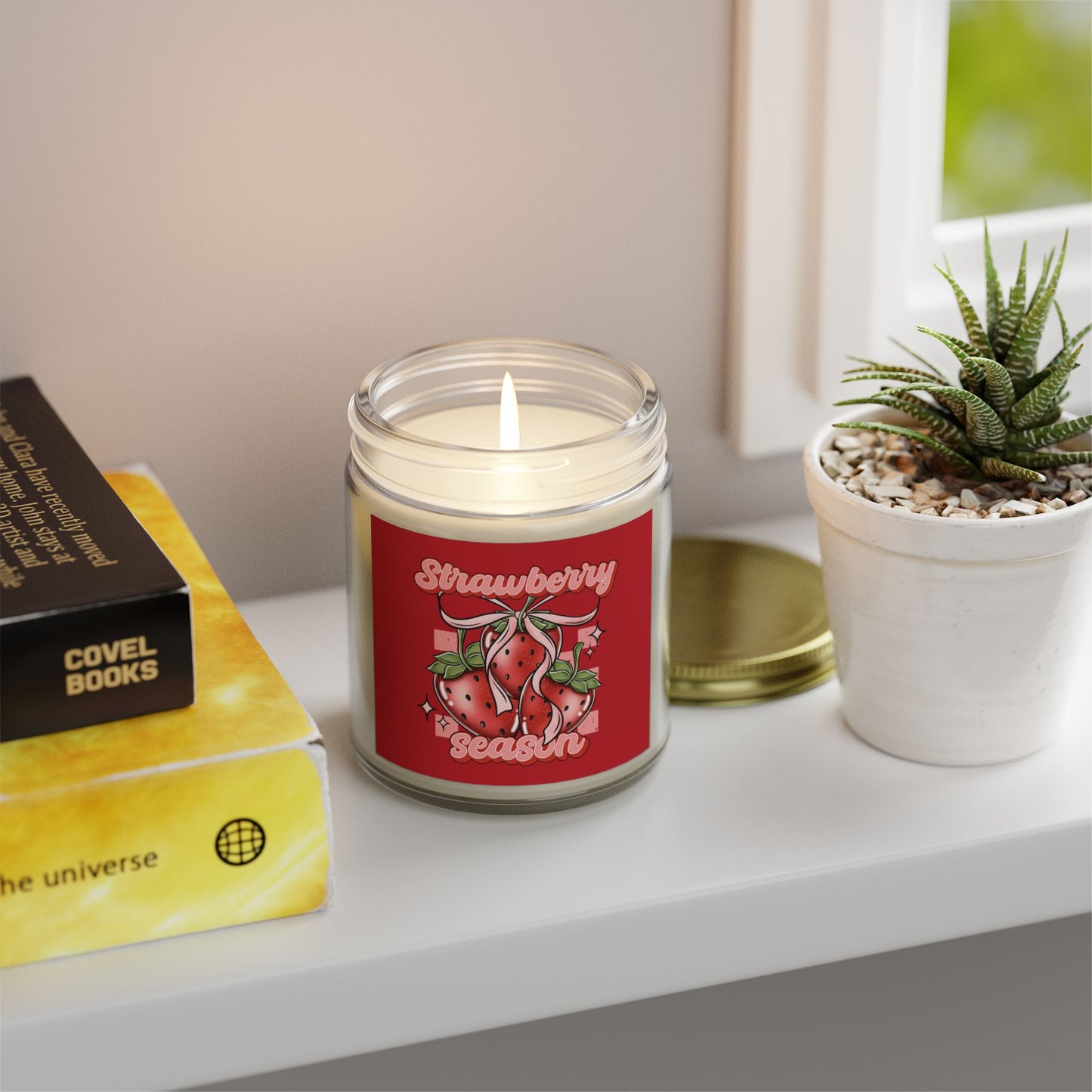 Strawberry Season Scented Candle – Coconut Apricot Wax (9oz)
