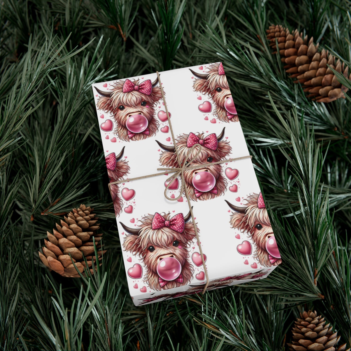 Pink Highland Gift Wrap Papers