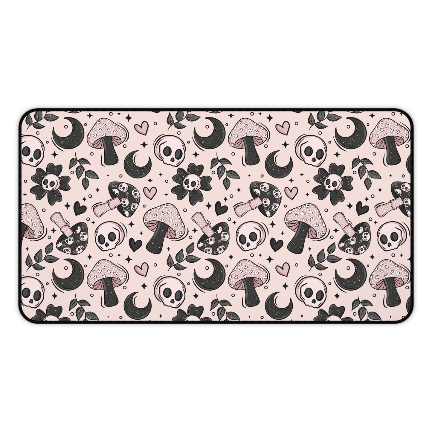 Spooky Love Mushrooms Desk Mat