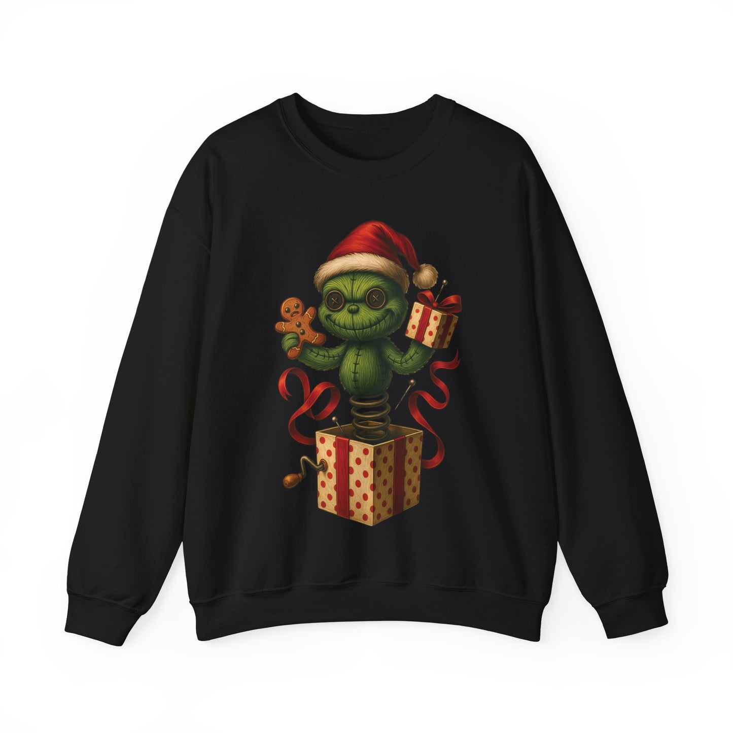 Voodoo Jack in the Box Crewneck Sweatshirt, Christmas Sweatshirt, Unisex Pullover, Gift for Friends