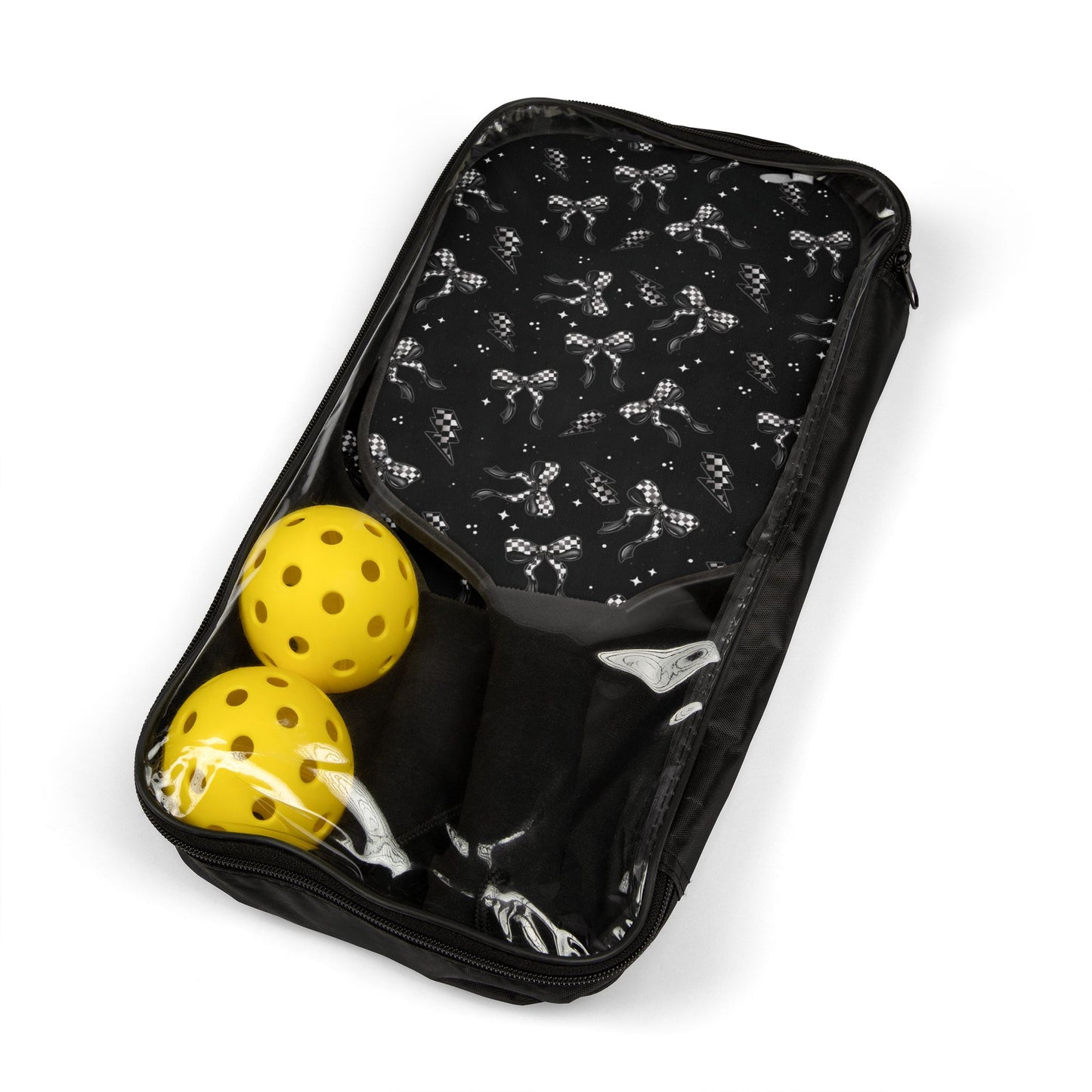 Checker Bows Pickleball Paddle Set with Balls