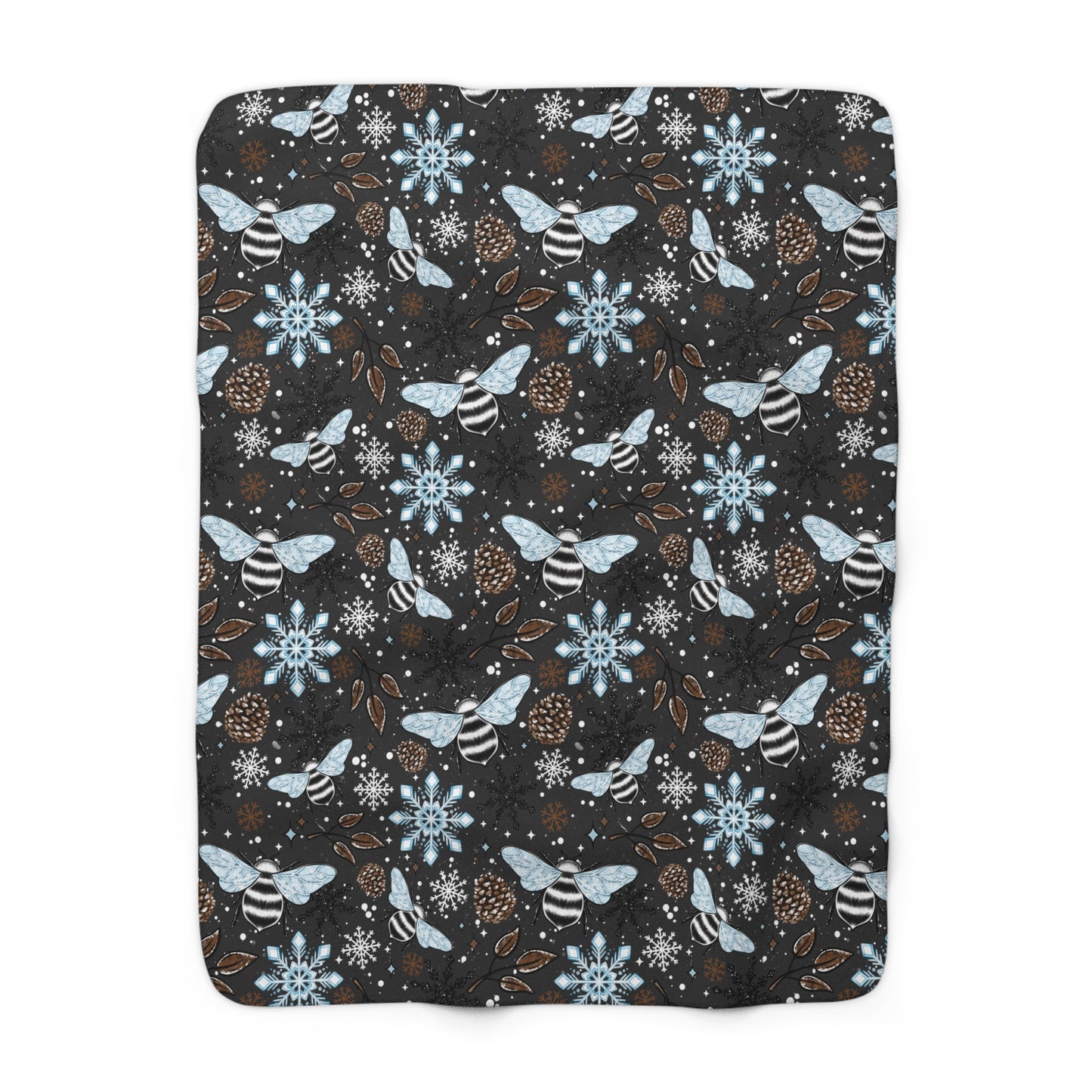 Winter Bees Sherpa Fleece Blanket