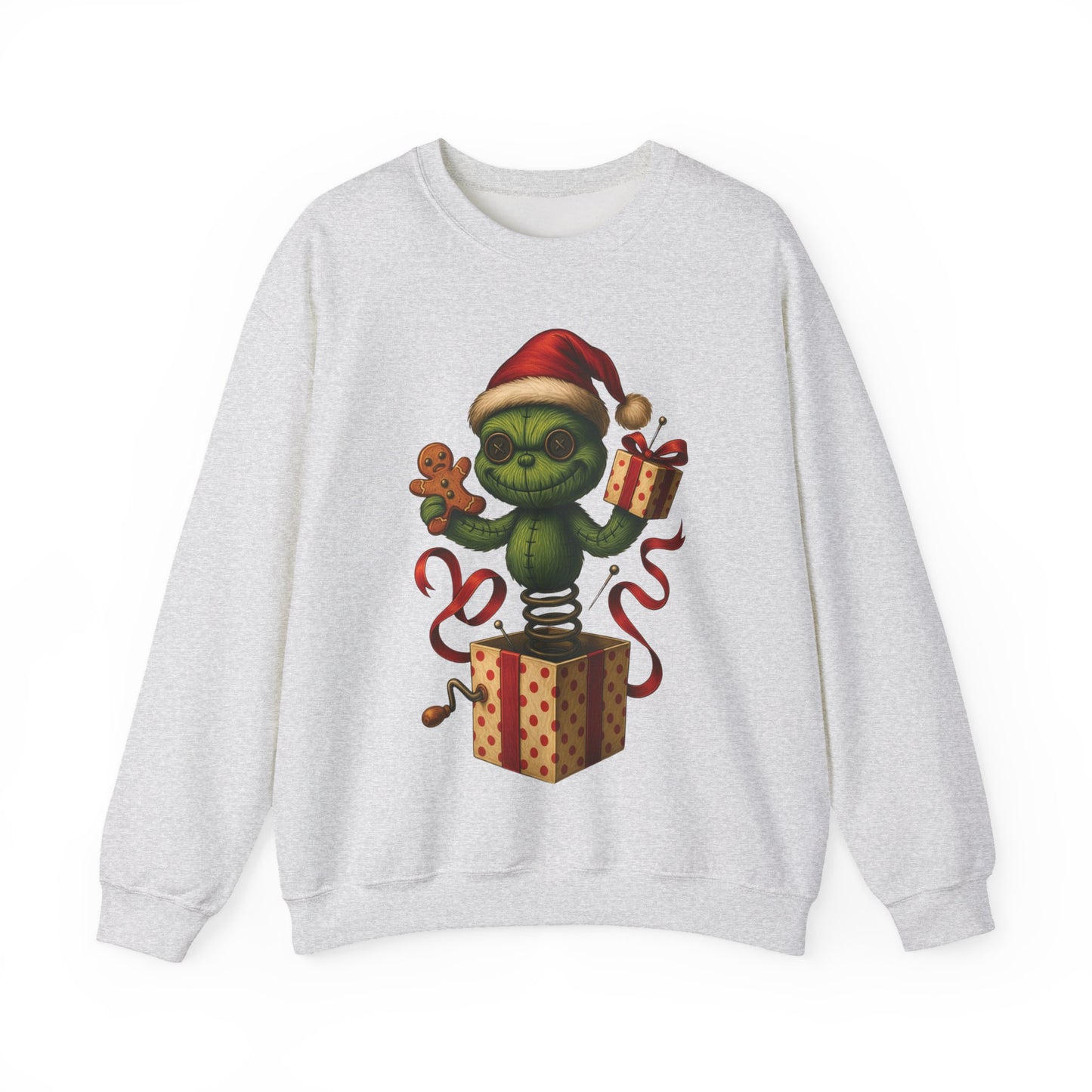 Voodoo Jack in the Box Crewneck Sweatshirt, Christmas Sweatshirt, Unisex Pullover, Gift for Friends