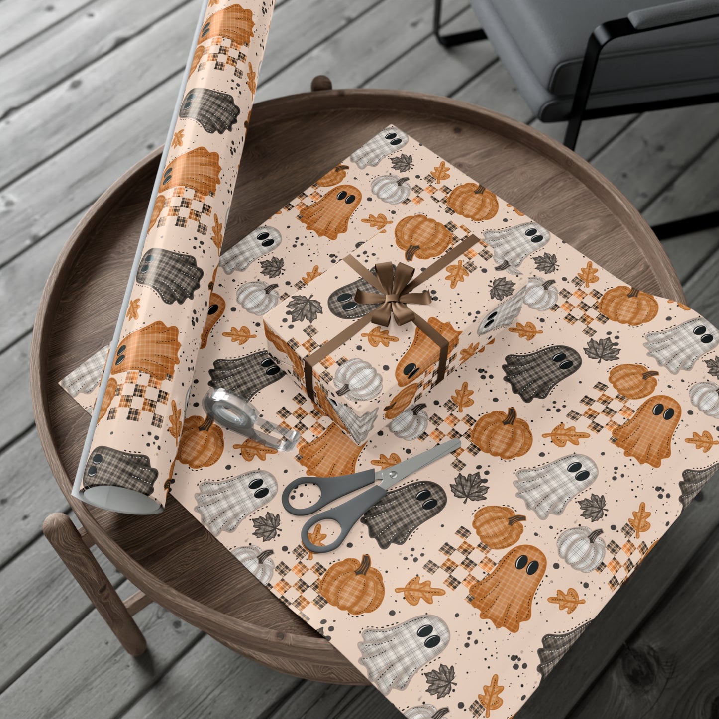 Plaid Ghosties Gift Wrap Papers