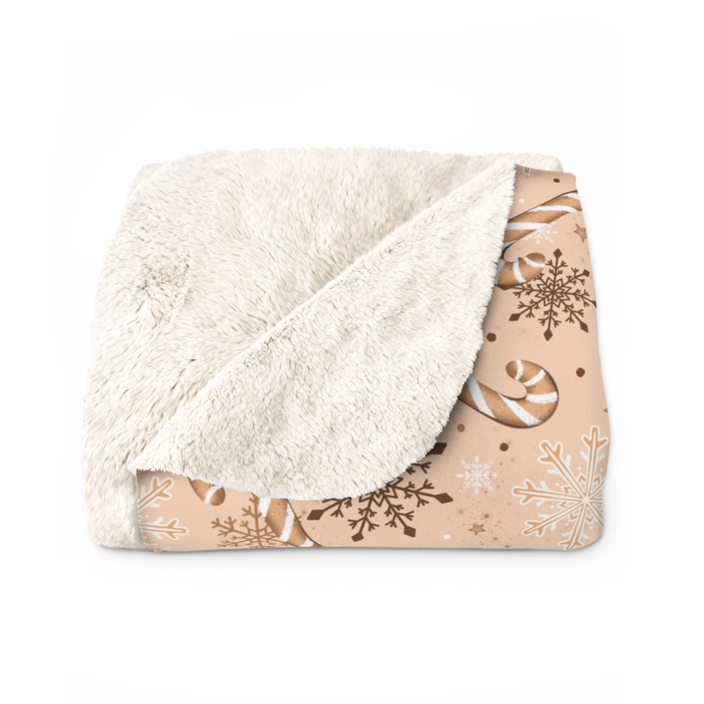 Candy Cane Snowflakes Sherpa Fleece Blanket