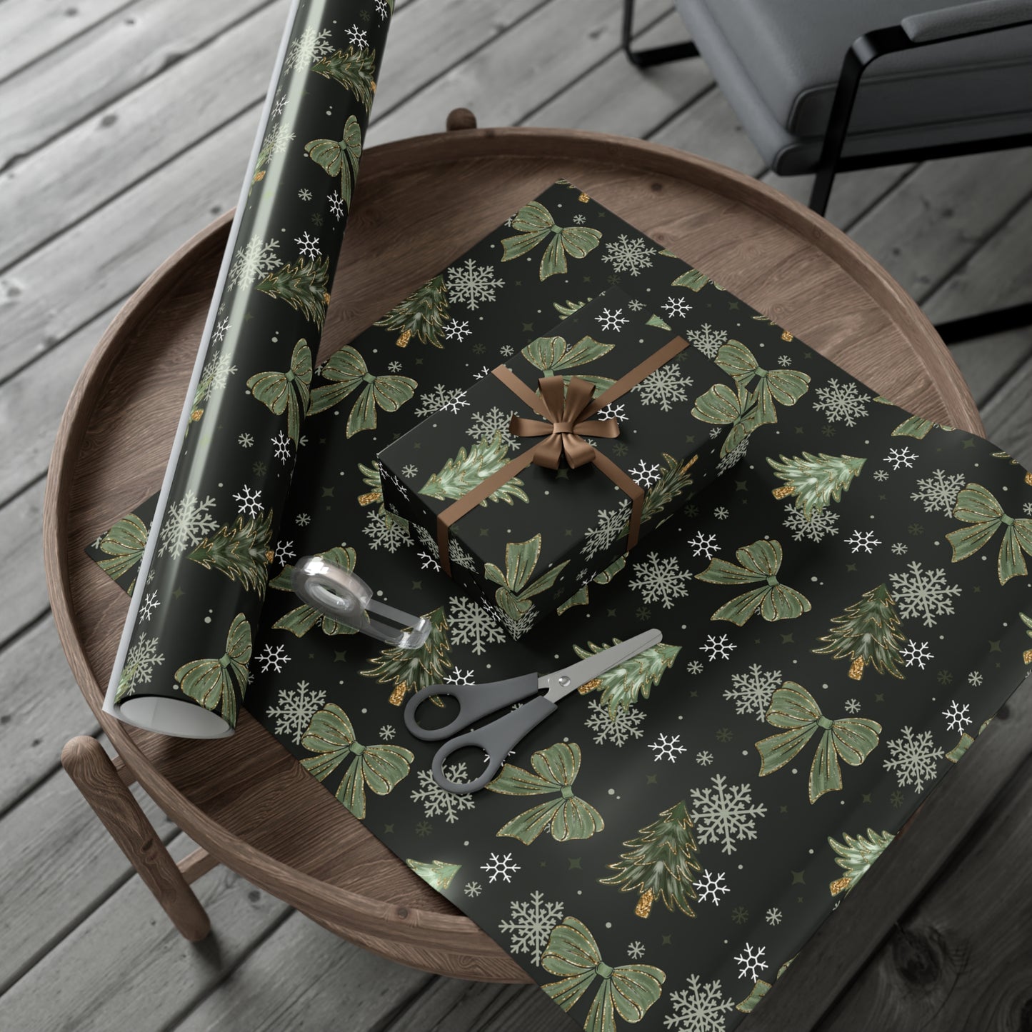 Trees and Bows Gift Wrap Papers
