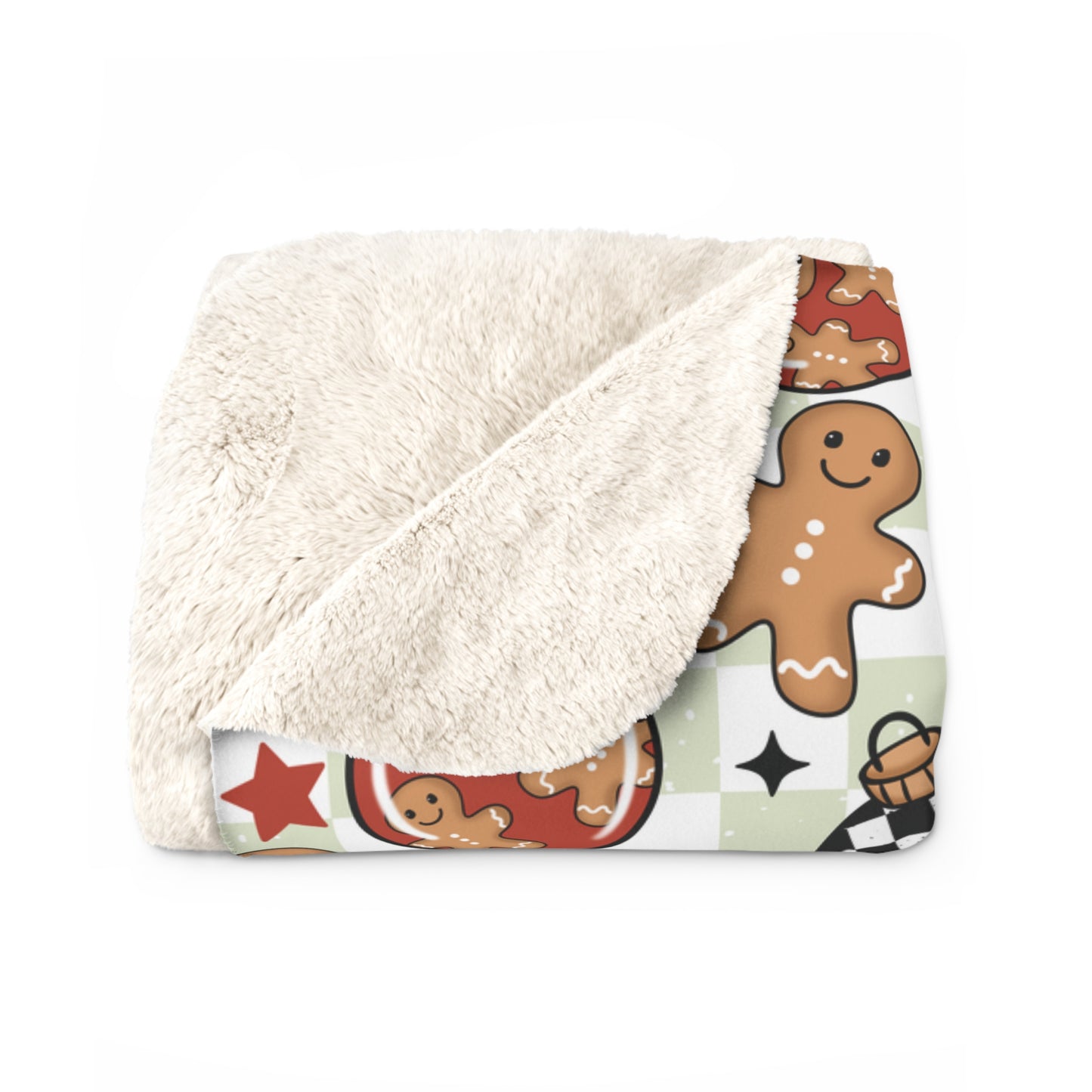 Gingerbreads and Ornaments Sherpa Fleece Blanket