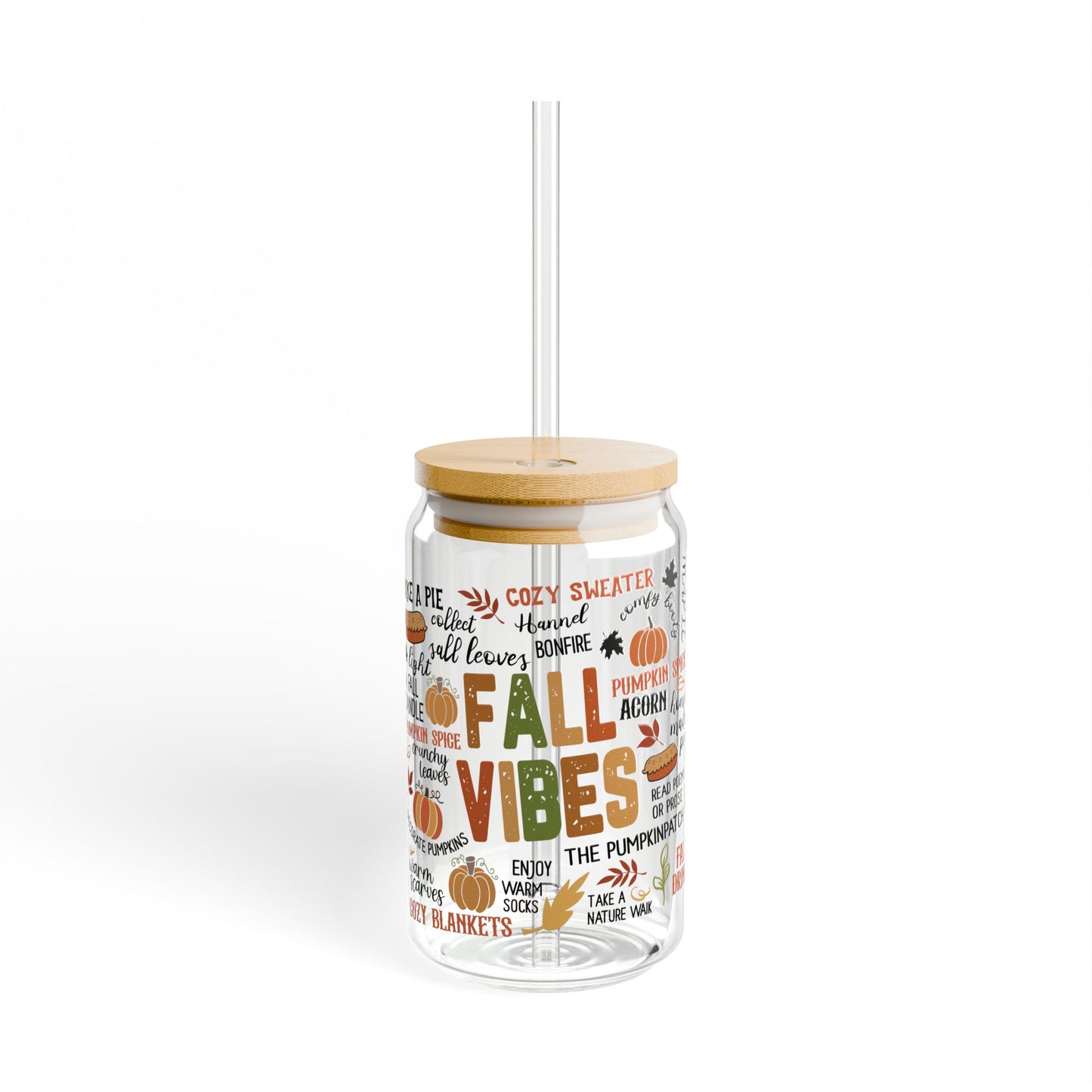 Fall Vibes Sipper Glass, 16oz