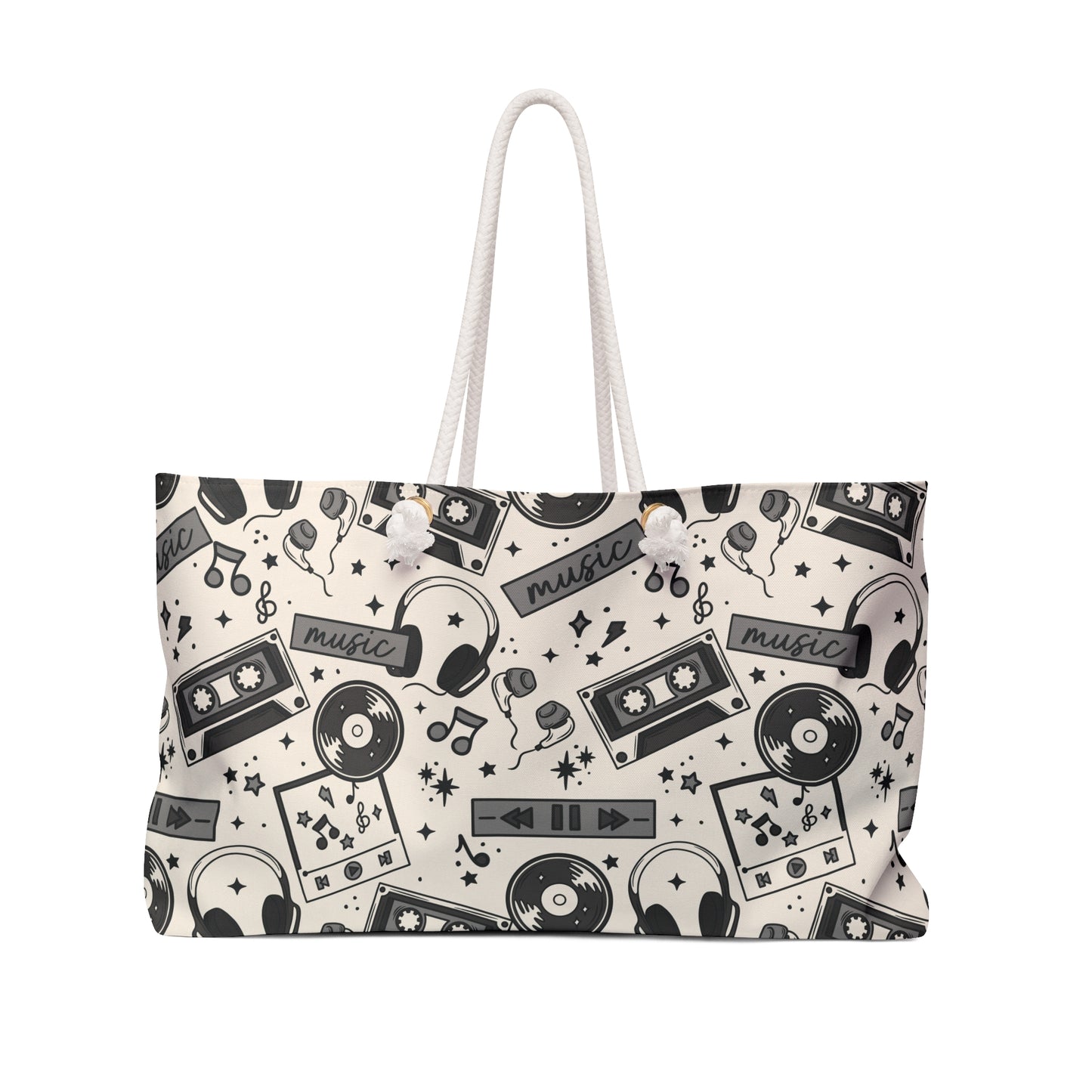 Music Collage Weekender Bag - Eco-Friendly Travel Tote