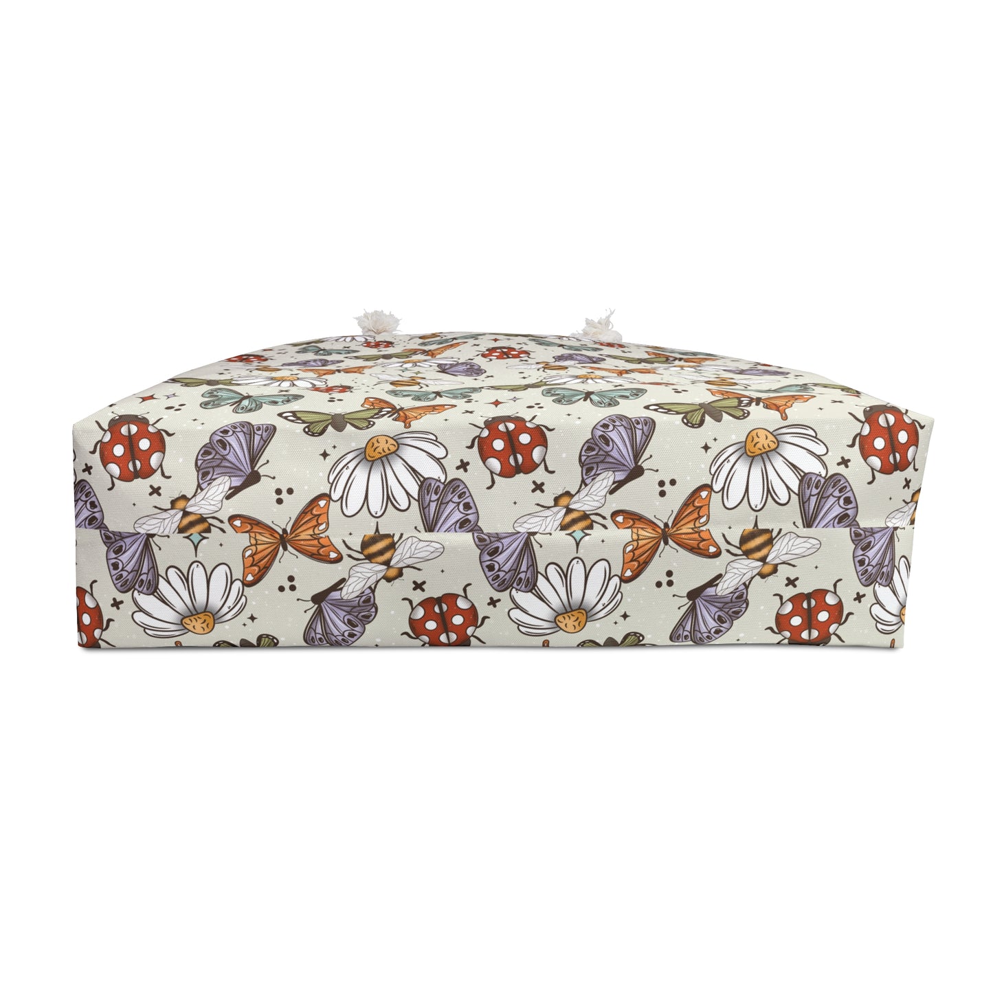 Butterflies, Bees & Ladybugs Weekender Bag (White) - Eco-Friendly Travel Tote