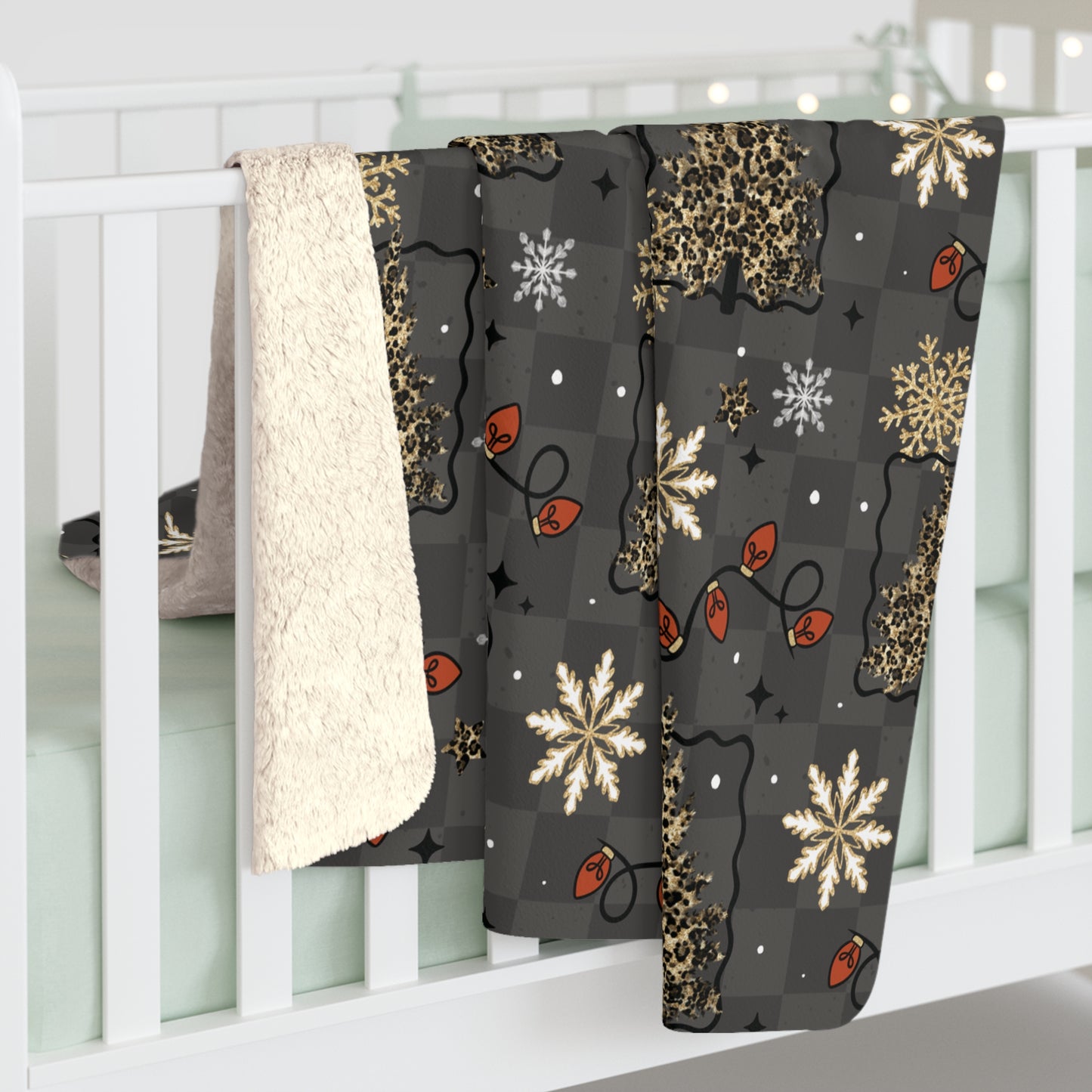 Rockin' Around the Christmas Tree Sherpa Fleece Blanket