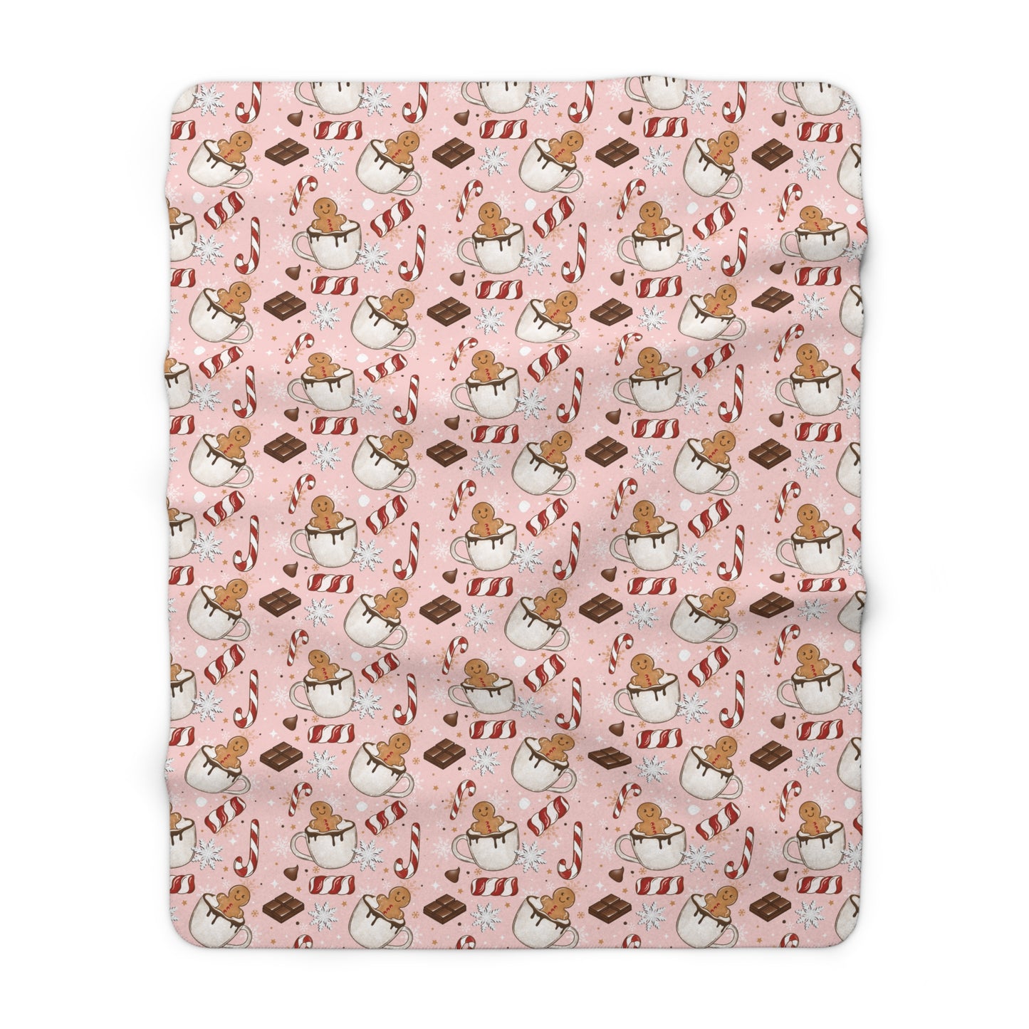 Gingerbread Hot Cocoa Sherpa Fleece Blanket