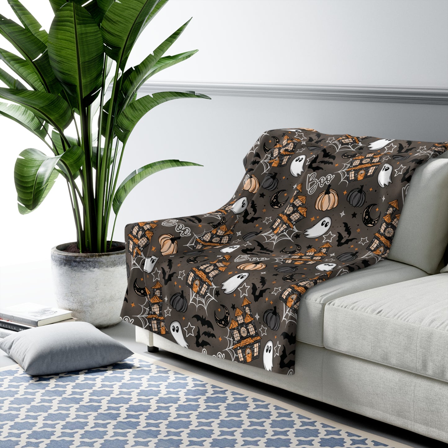 Haunted House Sherpa Fleece Blanket