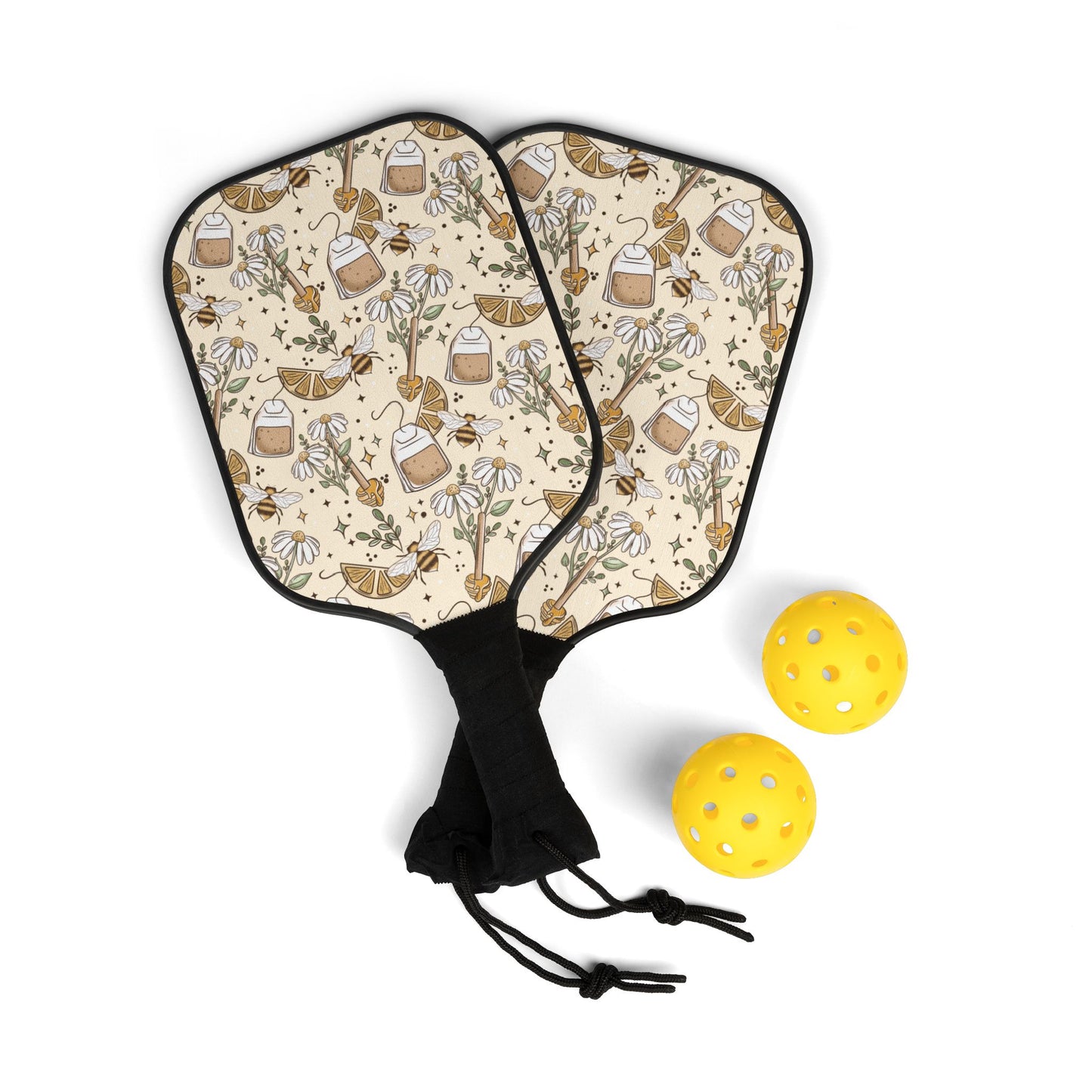 Bees and Honey Pickleball Paddle Set with Balls