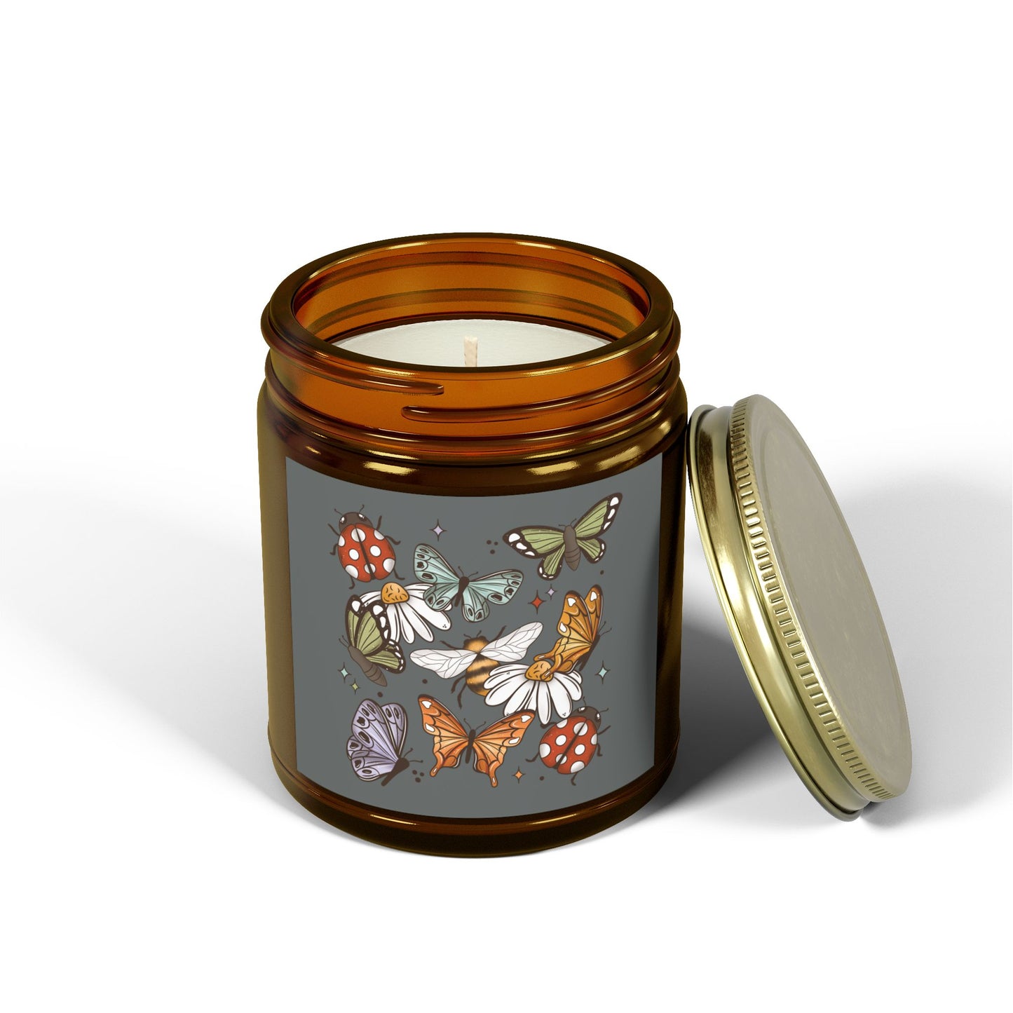 Butterflies, Bees and Ladybugs Scented Candle – Coconut Apricot Wax (9oz)