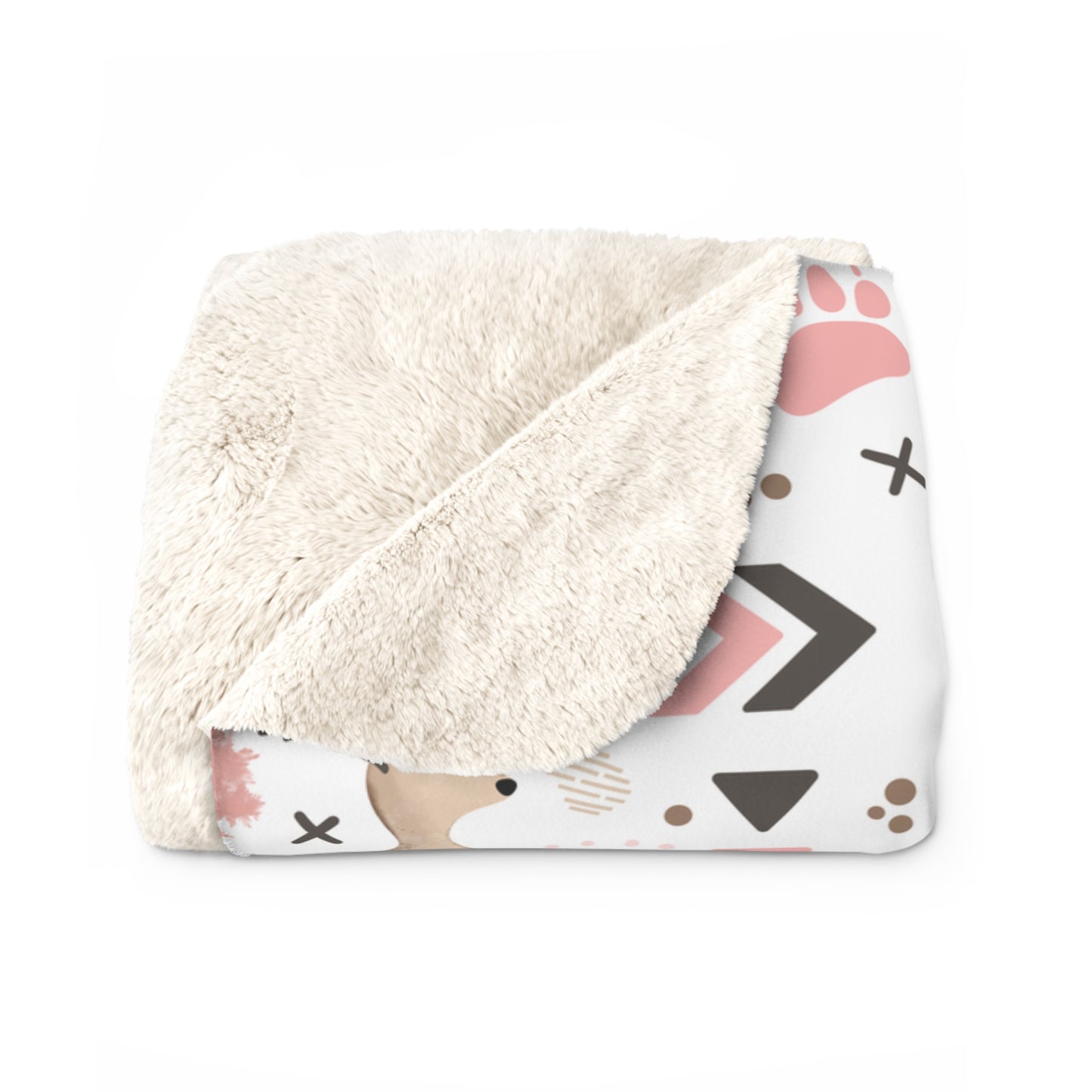 Pink Woodland Sherpa Fleece Blanket