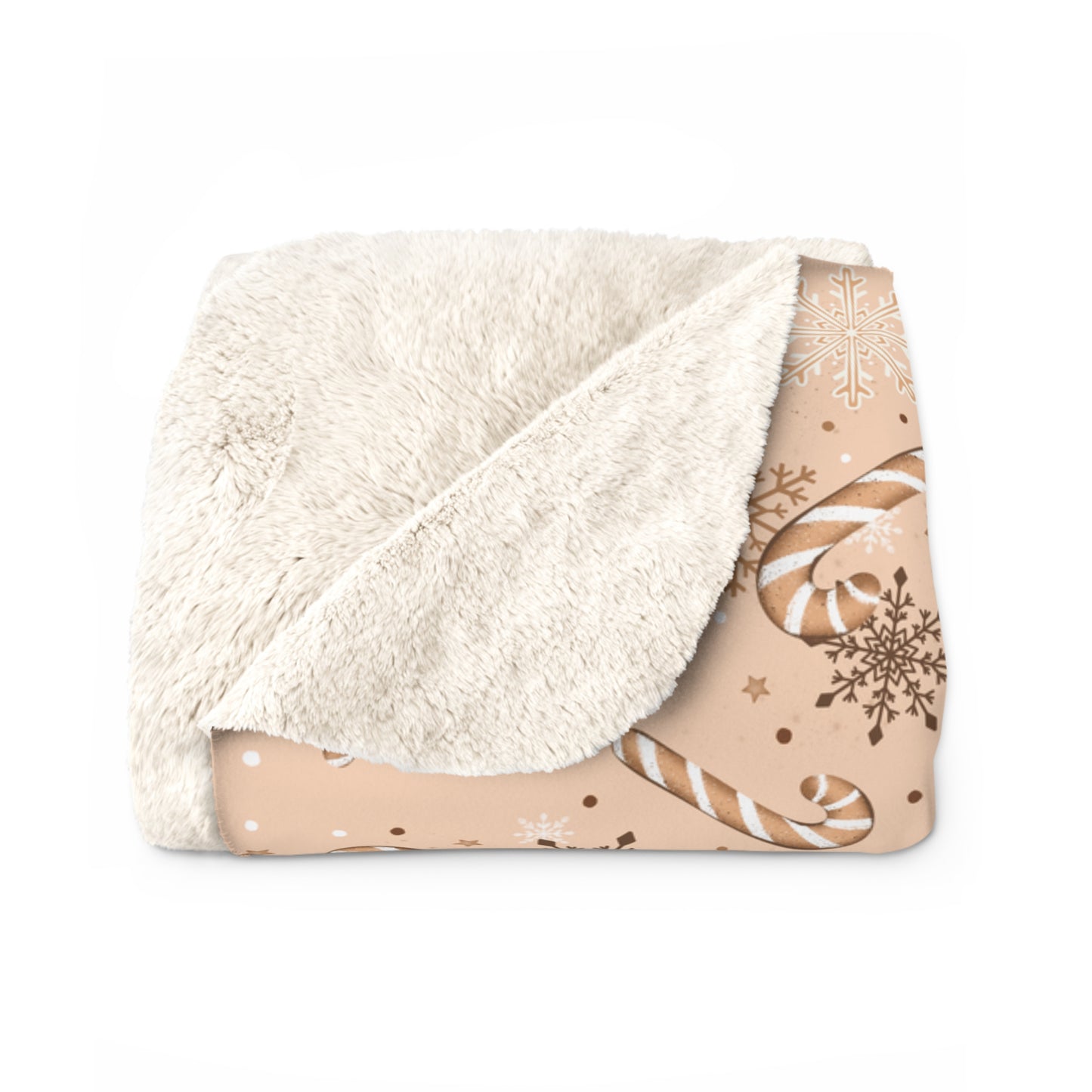 Candy Cane Snowflakes Sherpa Fleece Blanket