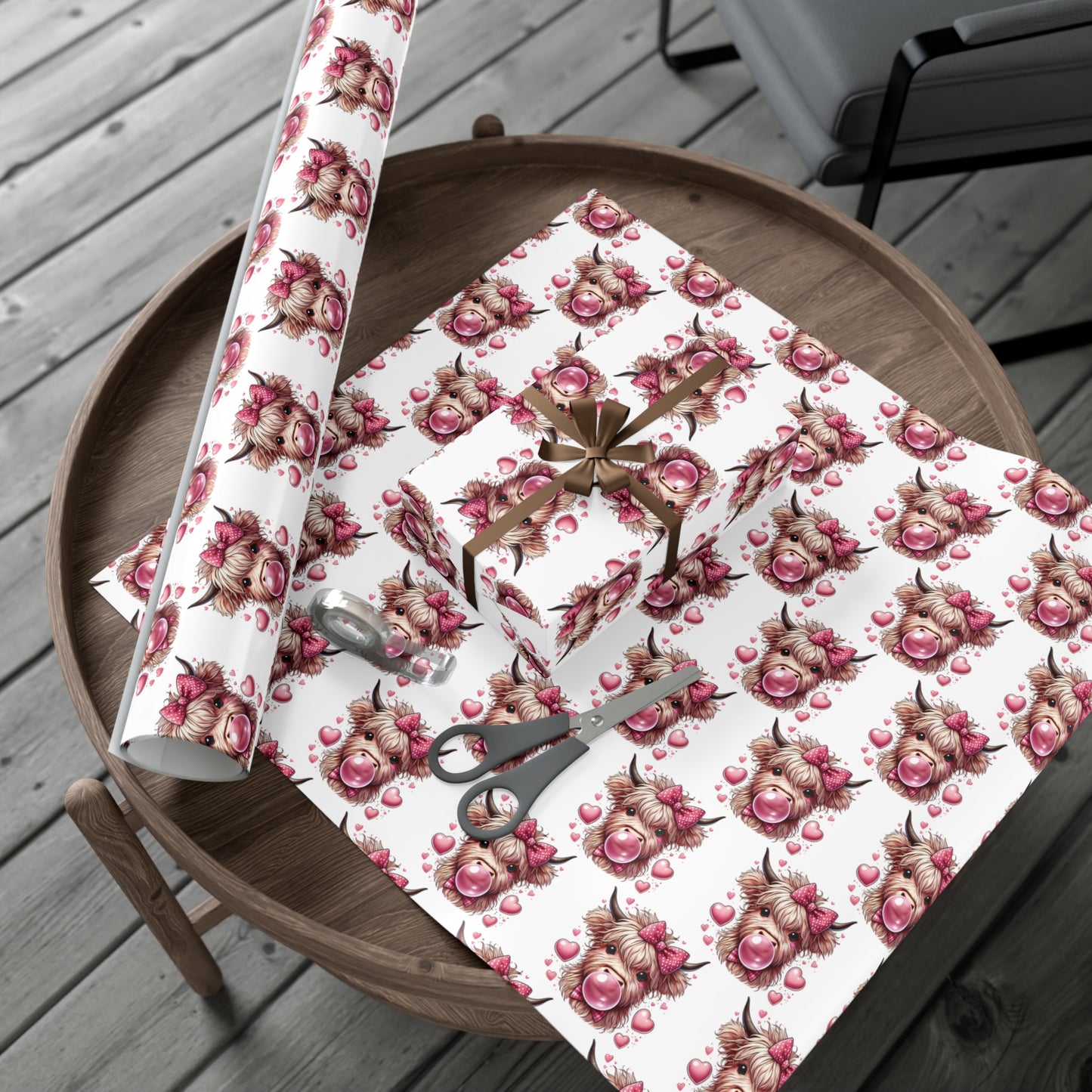 Pink Highland Gift Wrap Papers