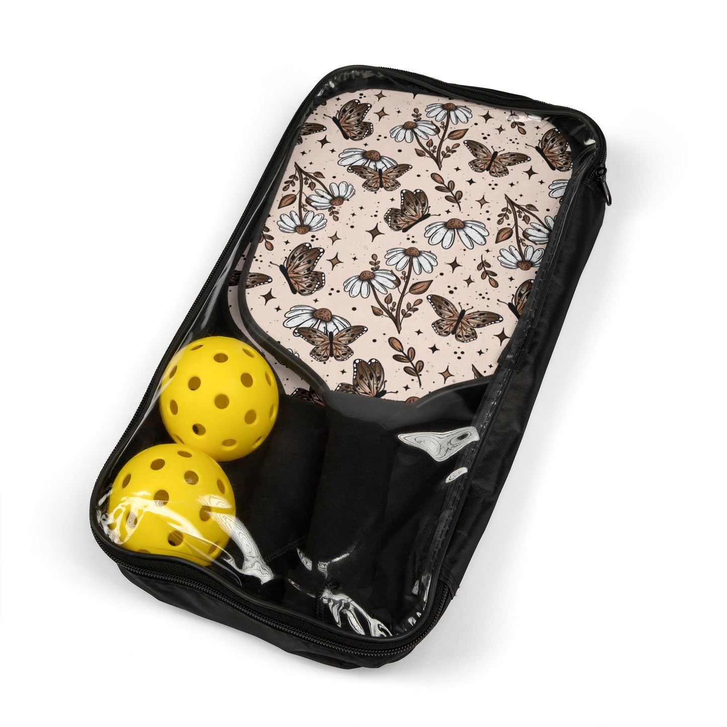 Floral Butterflies Pickleball Paddle Set with Balls