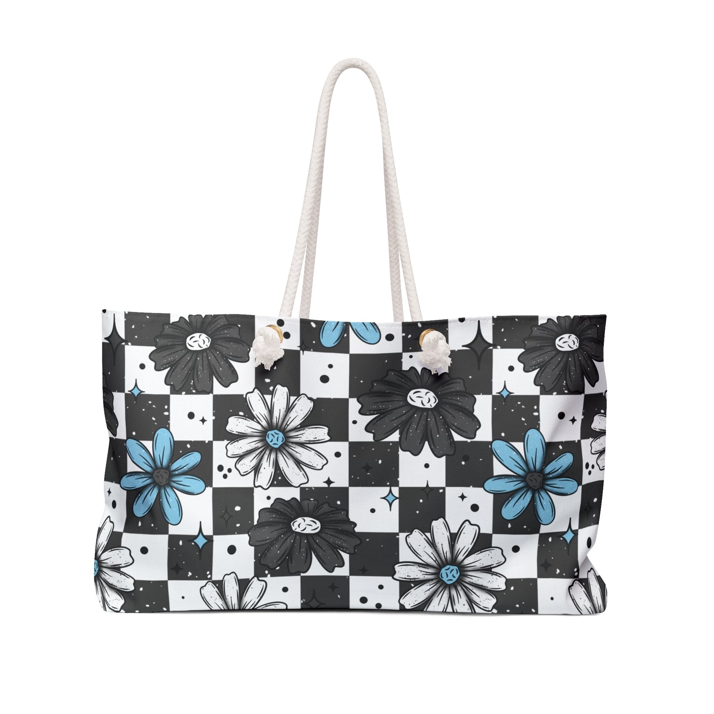 Floral Checkers Weekender Bag - Eco-Friendly Travel Tote