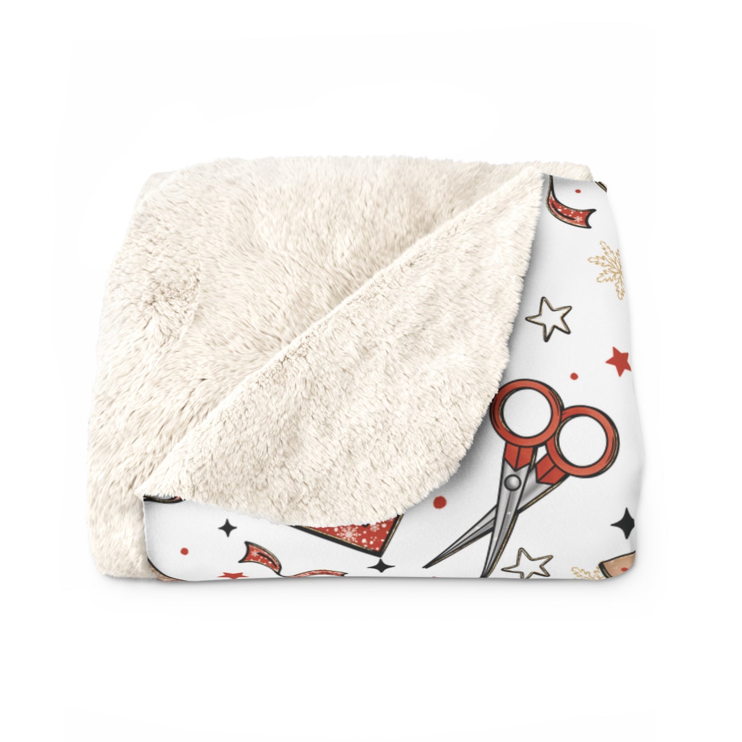 Wrapping Paper Sherpa Fleece Blanket