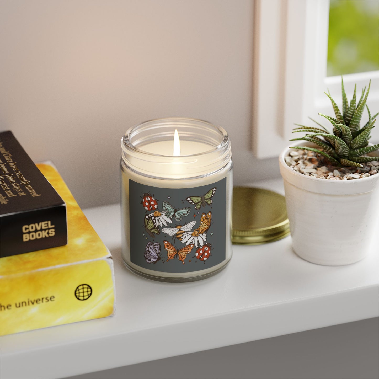 Butterflies, Bees and Ladybugs Scented Candle – Coconut Apricot Wax (9oz)
