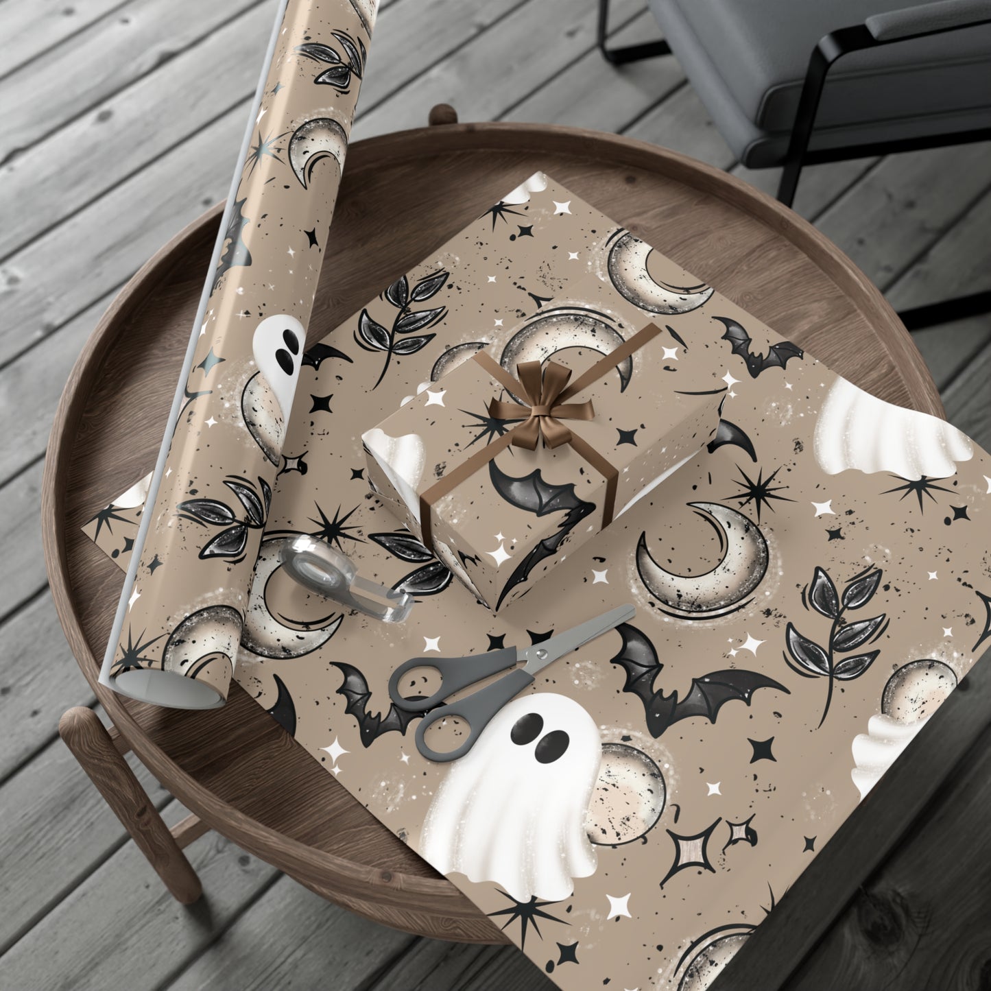 Ghosts and Moons Gift Wrap Papers