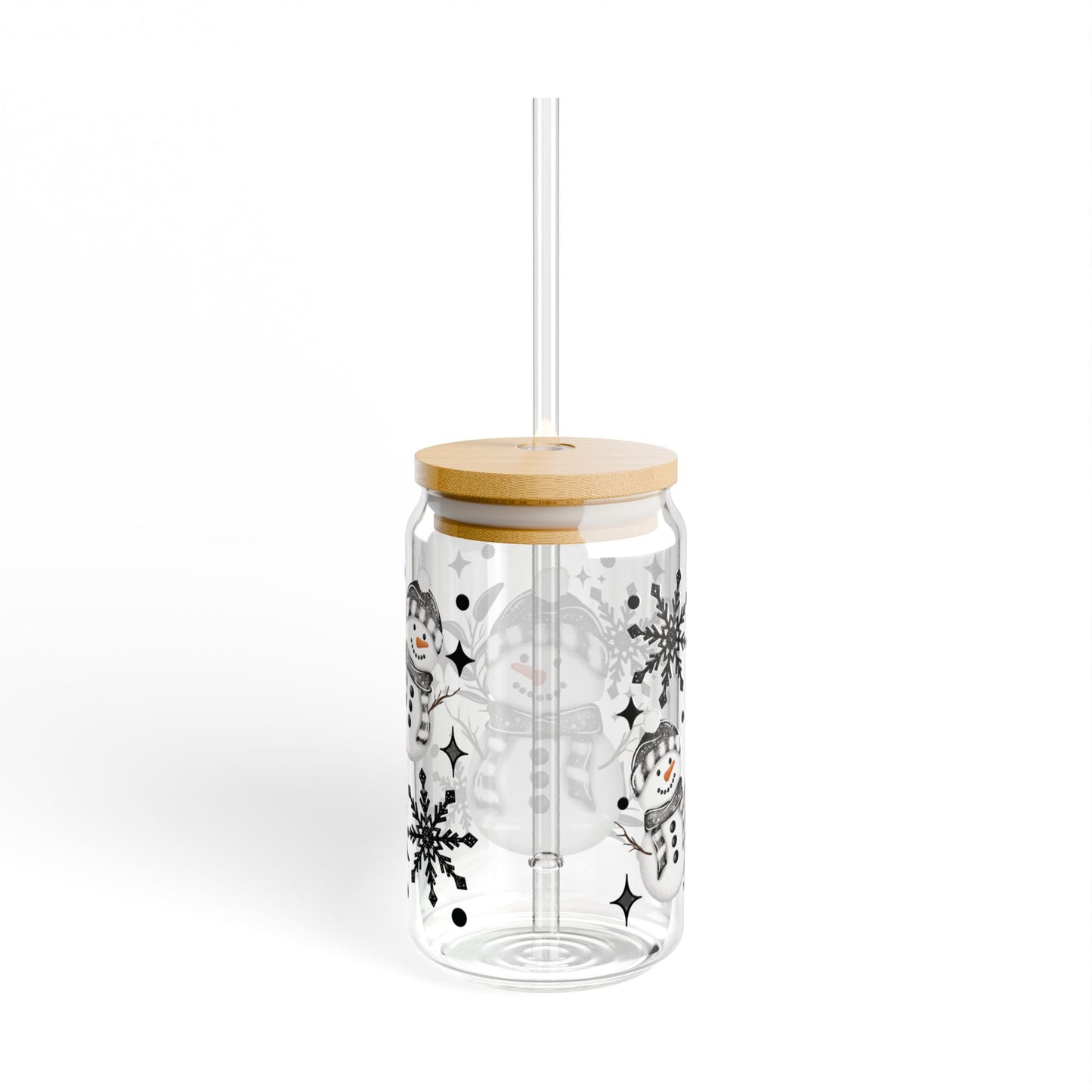 Snowman Sipper Glass, 16oz