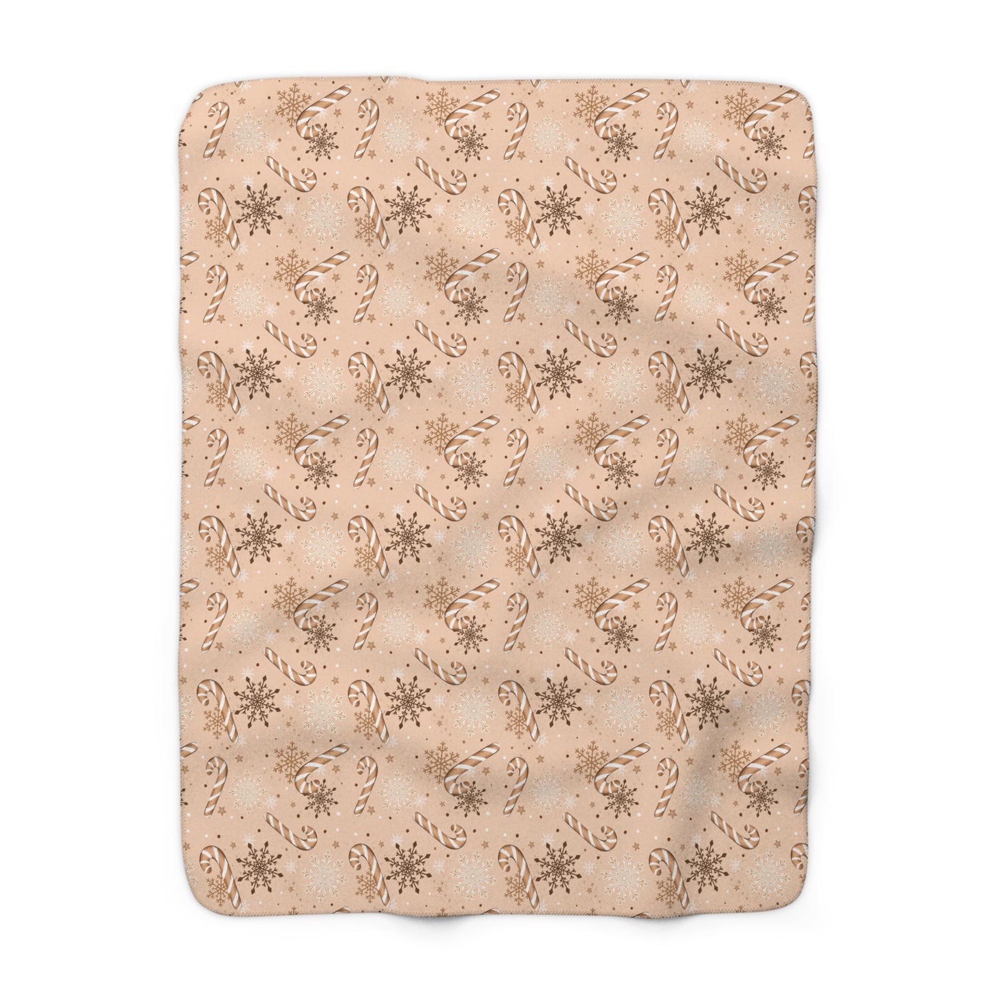 Candy Cane Snowflakes Sherpa Fleece Blanket