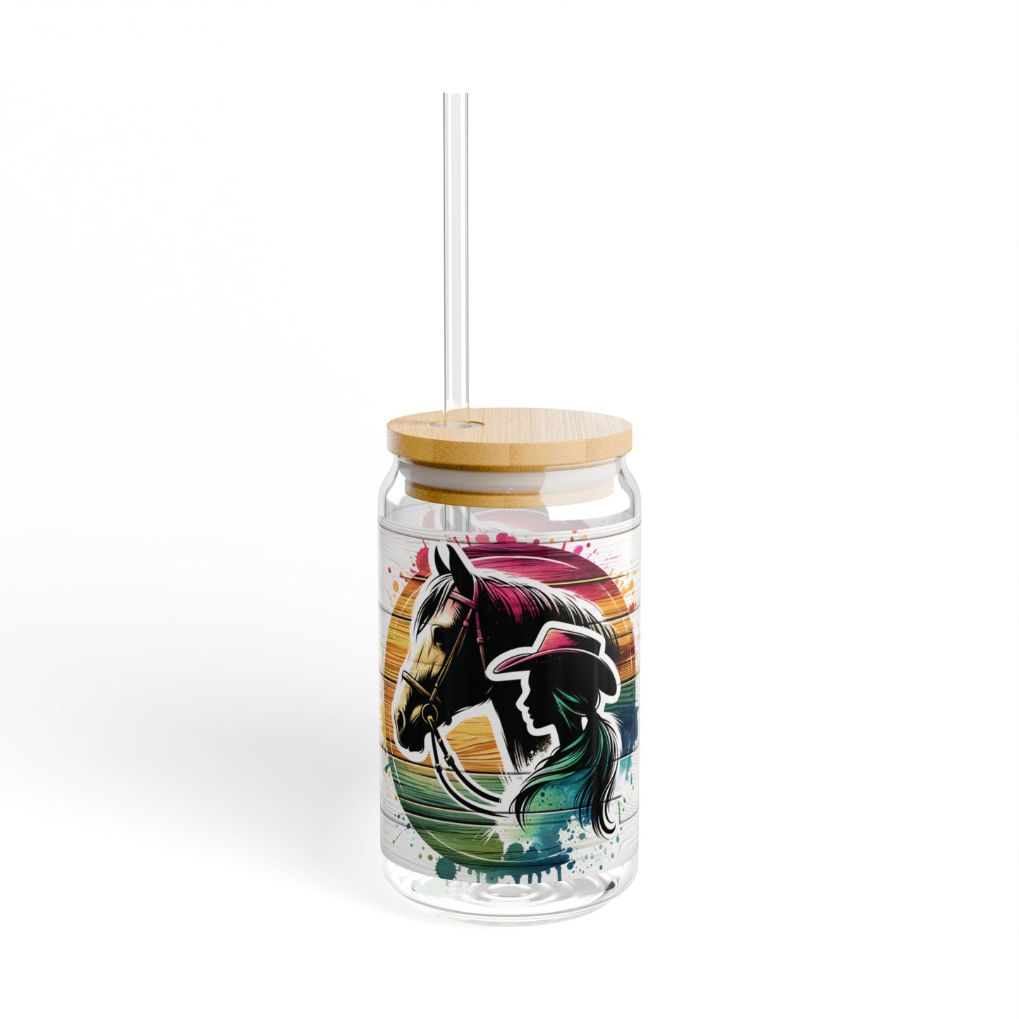 Cowgirl and Her Horse Sipper Glass, 16oz