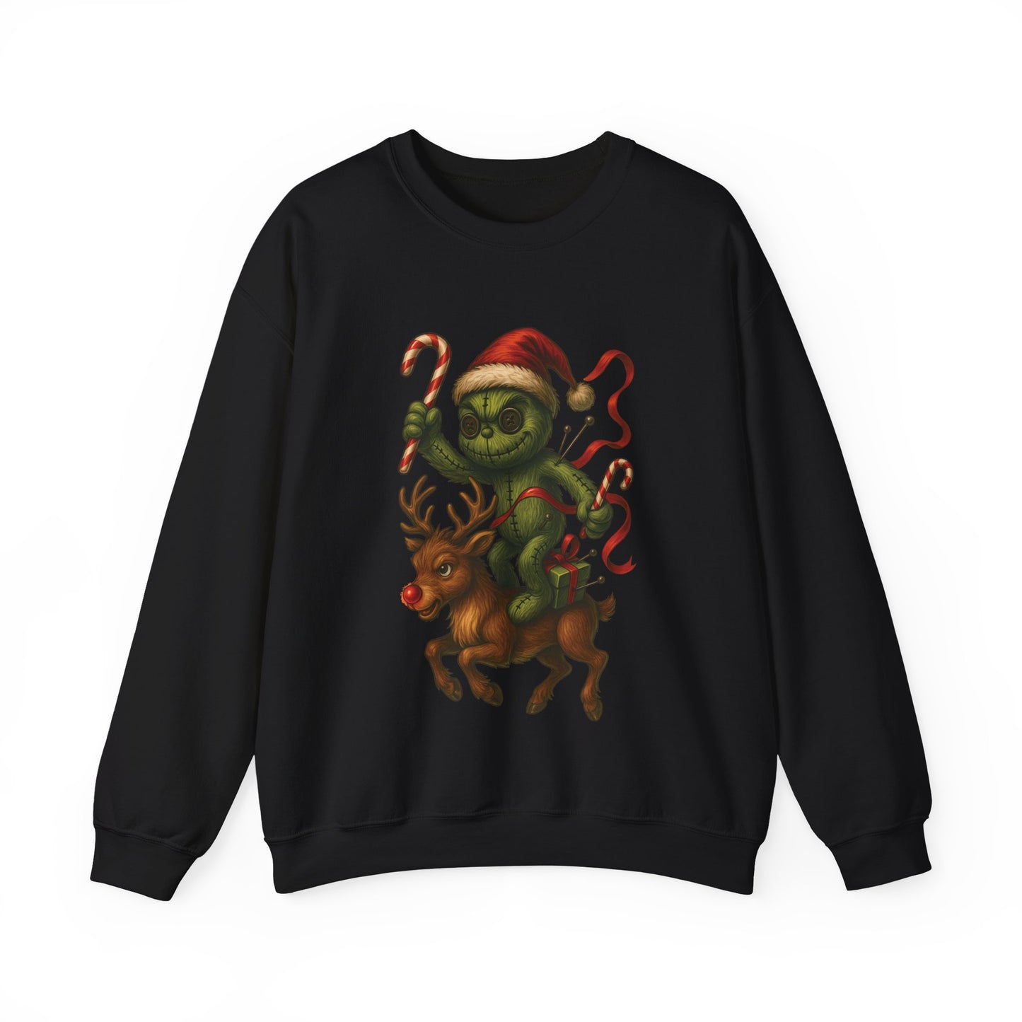 Voodoo Reindeer Rider Crewneck Sweatshirt, Christmas Sweatshirt, Unisex Pullover, Gift for Friends