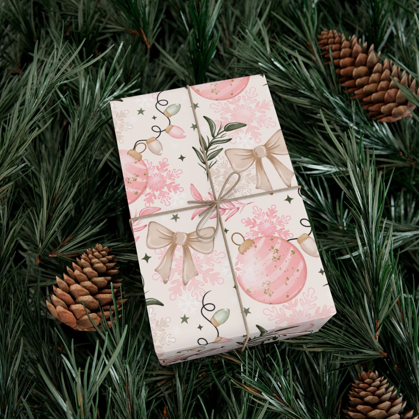Pink Christmas Gift Wrap Papers