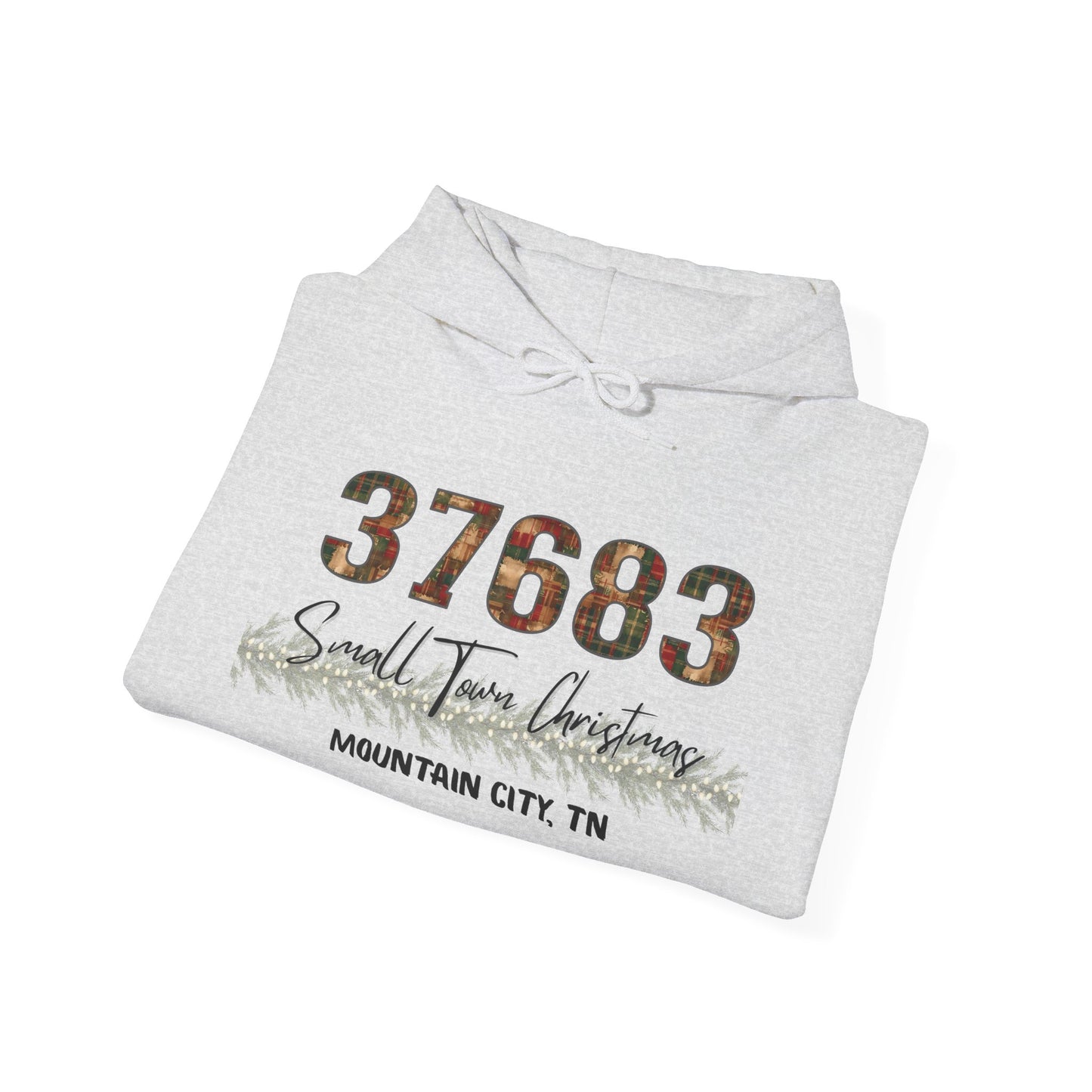 Small Town Christmas Hoodie - Mtn City | Cozy Winter Apparel, Gift for Him/Her, Holiday Outfit, Family Gathering Clothes
