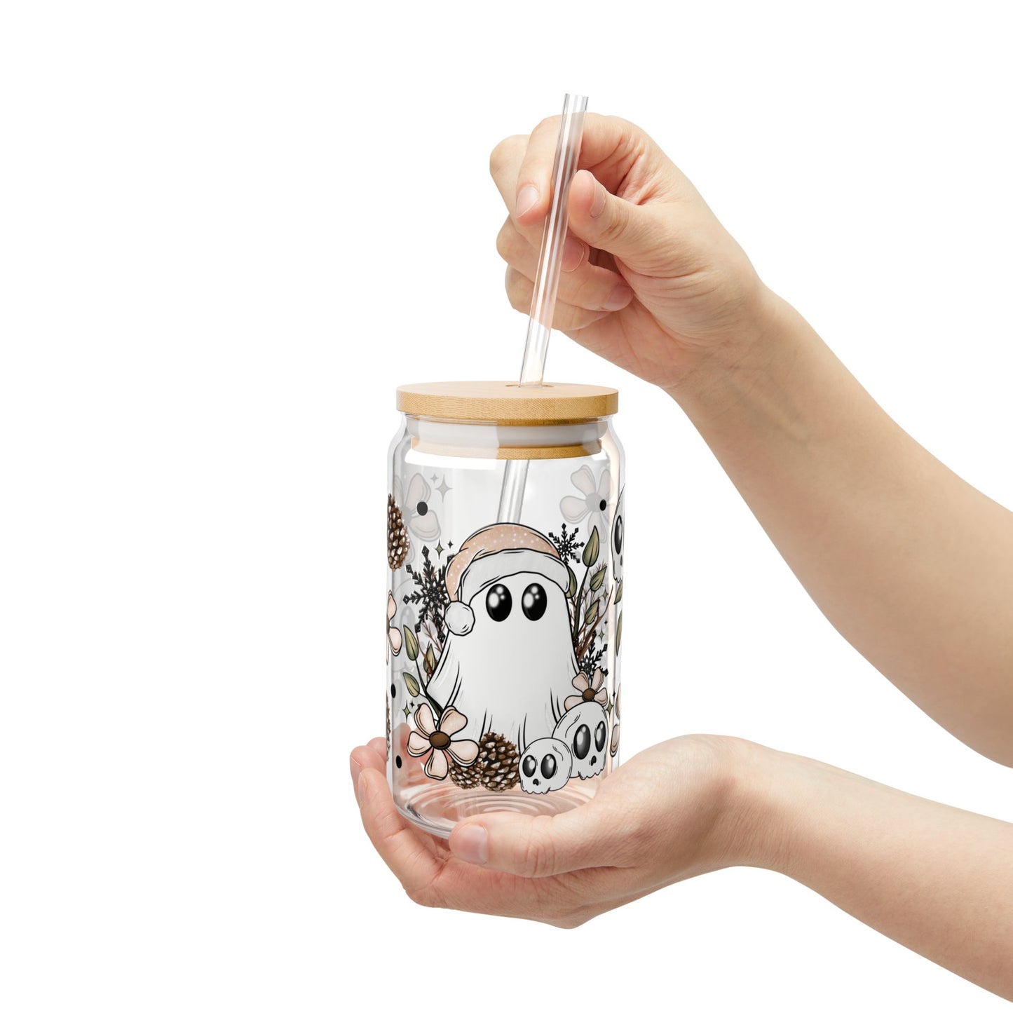 White Ghostie Sipper Glass, 16oz