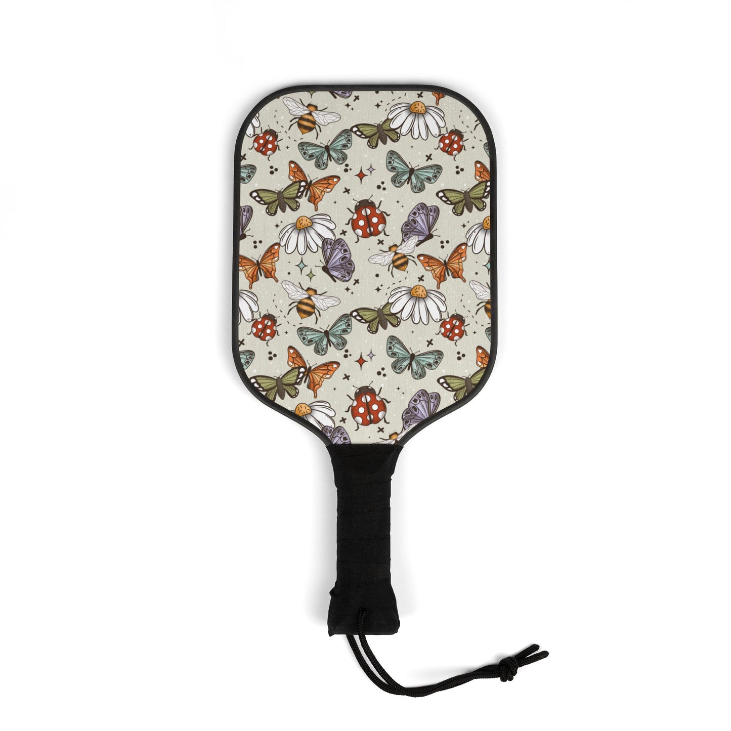 Butterflies Bees Ladiesbugs (White) Pickleball Paddle Set with Balls